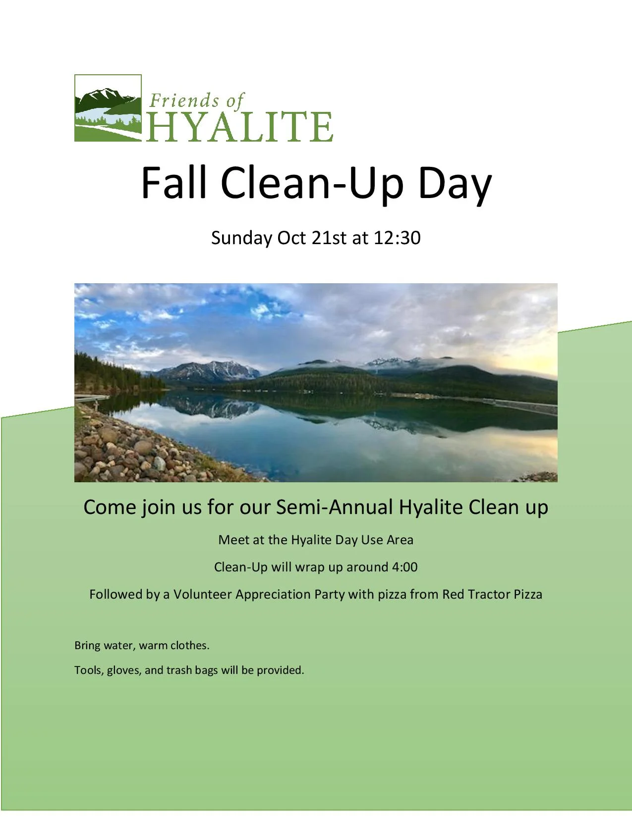 Join us for our 2018 fall Hyalite clean up day!