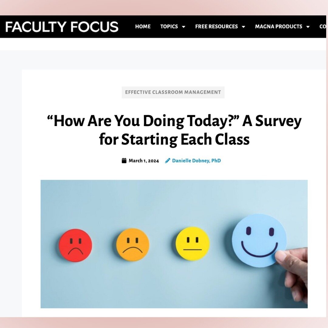 &quot;How are you doing today?&quot;

Imagine THAT was the first question posed while students settling into a class, lecture, or lab. Not about whether everyone is making progress on an assignment, not to answer something about a text or problem, bu
