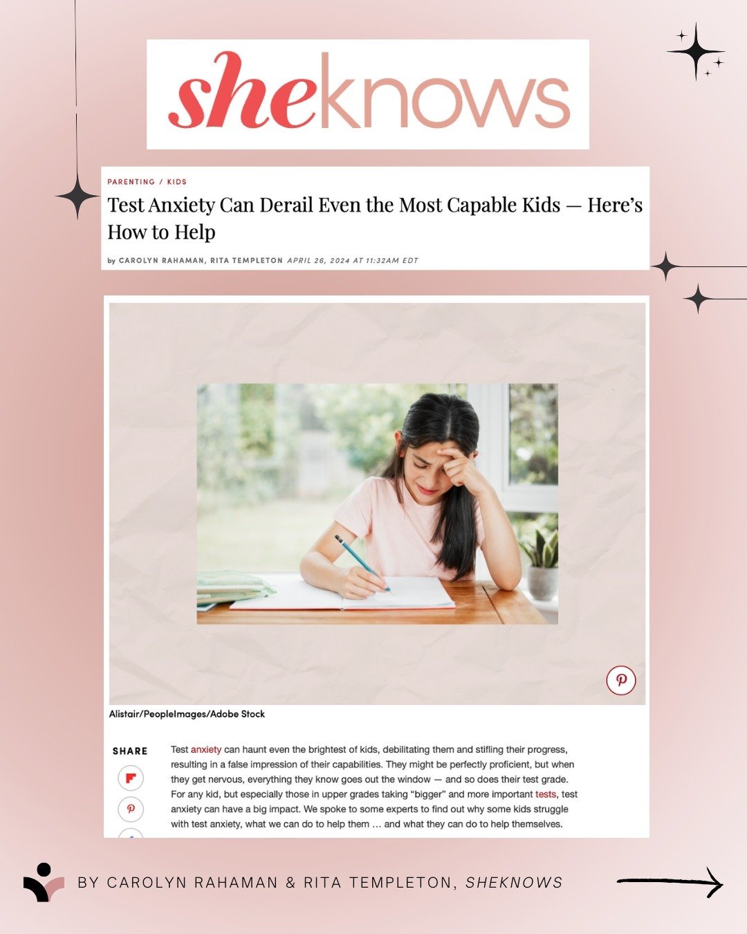 #learningstrategies are for #students...AND for #parents &amp; #chosenfamilies. 

A gift to share #testanxiety strategies in @sheknows! 

I love getting the chance to share holistic micro-interventions for school #success, from how to improve recall 