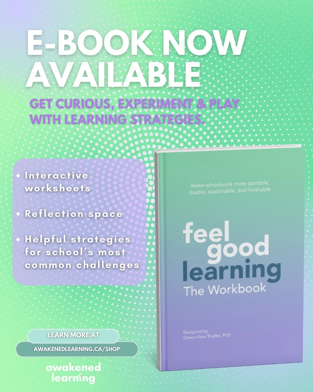 Hey there, learning community! 🌟

My brand new e-book &quot;Feel Good Learning: The Workbook&quot; is HERE!

💚💜

This isn't your typical study guide&mdash;it's a playful, interactive companion designed to help learners experiment with the how of l