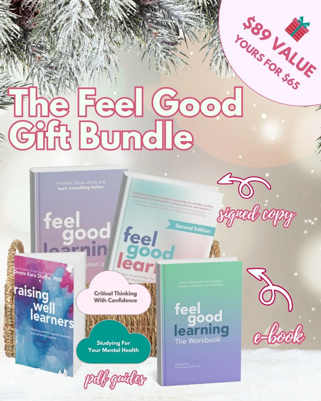 Learning books as a gift?

Hear me out 👂❤️...

🥰 If exams didn't go so well, or you have them after the break and you're not feeling confident.
🥰 If a recent assignment grade, report card mark, or transcript GPA has you worried.
🥰 If you've been 