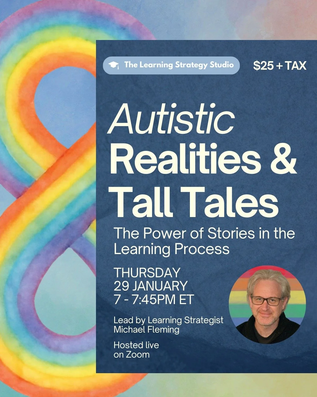Super special #learningystrategy session from #awakenedlearning this week!

Join our amazing #learningstrategist Michael Fleming for his virtual workshop on story-based #learningstrategies for learners with #Autism #ASD #ADHD #AuDHD / who identify as