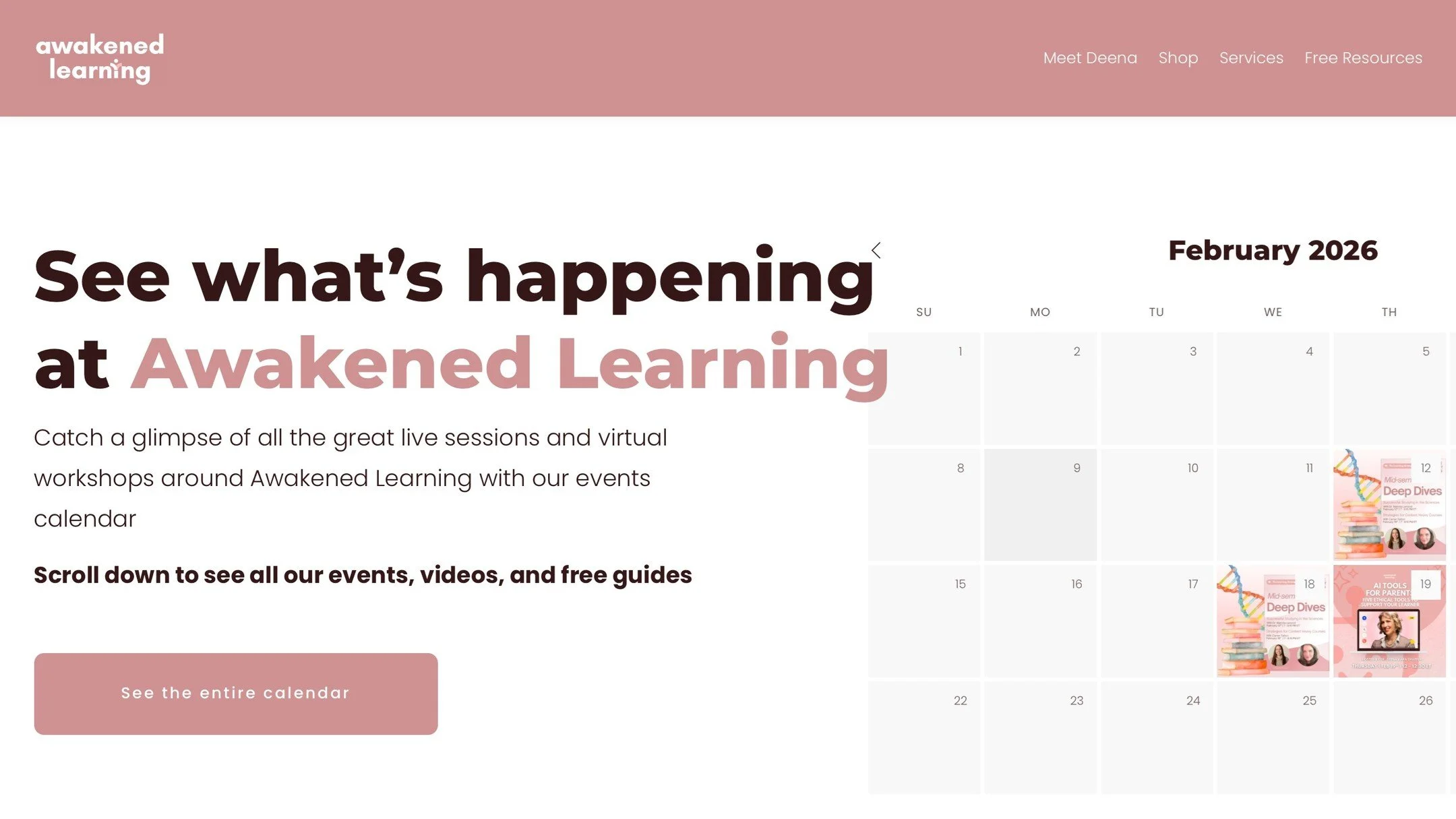 FUN! We have a calendar!

...and ON that calendar, EVENTS!

...and in terms of EVENTS, we have SUCH good ones coming up!

Successful #Study Strategies for #STEM #Students!
Thurs., Feb. 12

Learning Strategies for Content-Heavy Courses (Note-Taking! Q