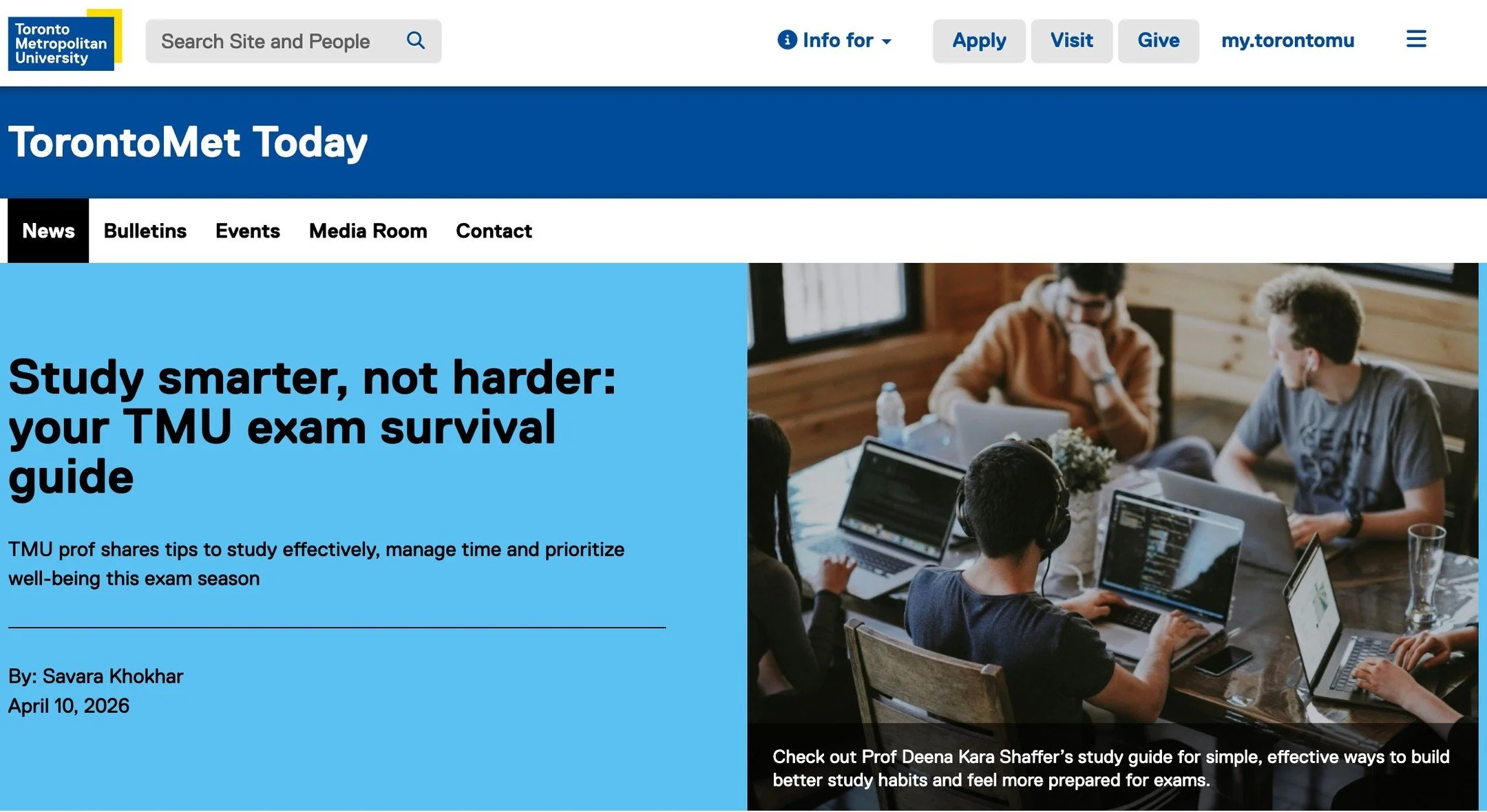 YASSSS! Made front page of @torontomet again this week; #learningstrategies in the news!

Most students have never been taught how to study. They've been taught *what* to learn (but not how). And there's a difference. With #academicdistress on the ri
