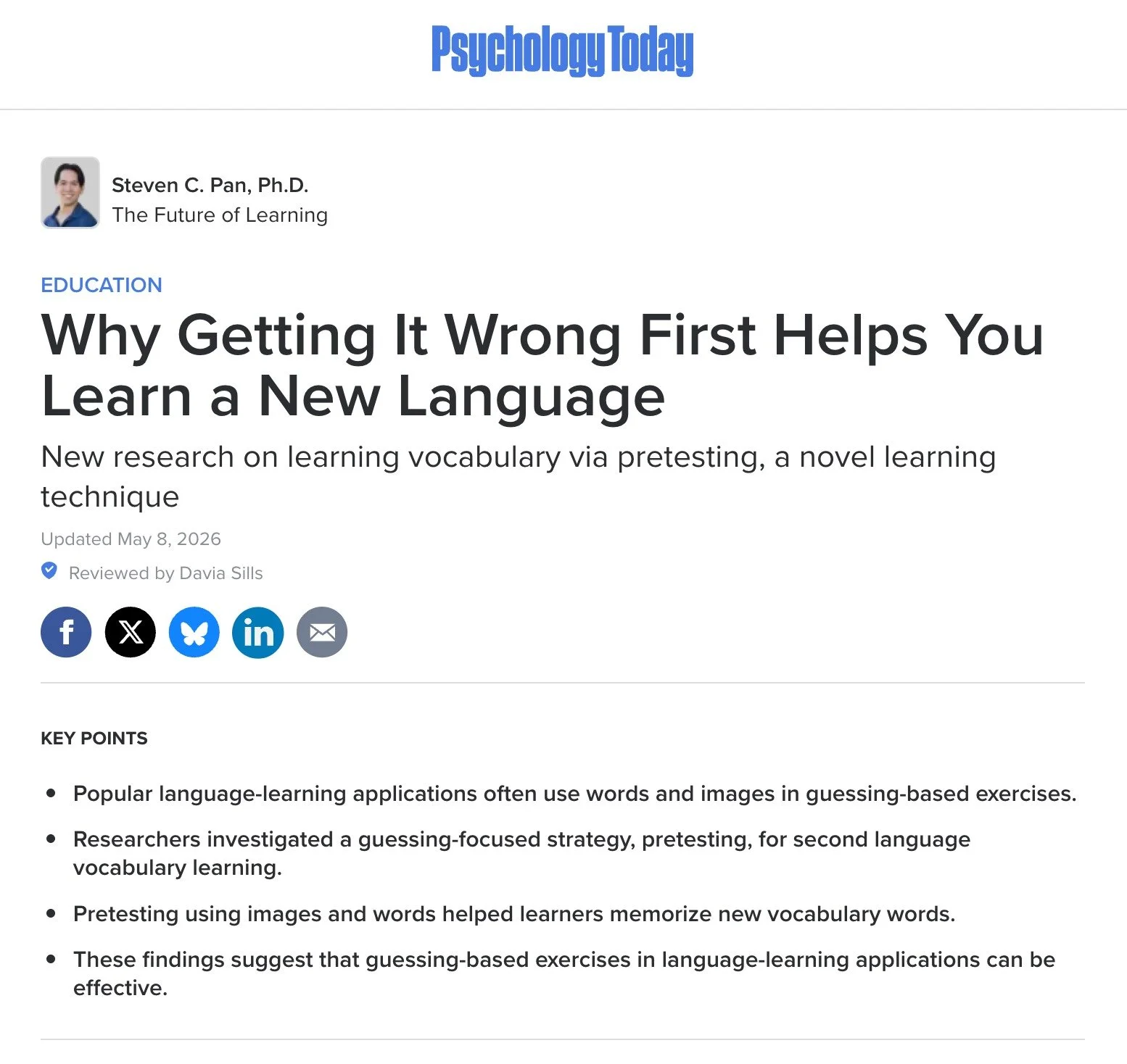 Better to guess and get it wrong than to prep and prep and prep in unhelpful ways hoping to get it perfectly right!

Here's to the mis-steps and mistakes...essential moves on the path to #learning!

Here's to pretesting over perfection!

Thank you fo
