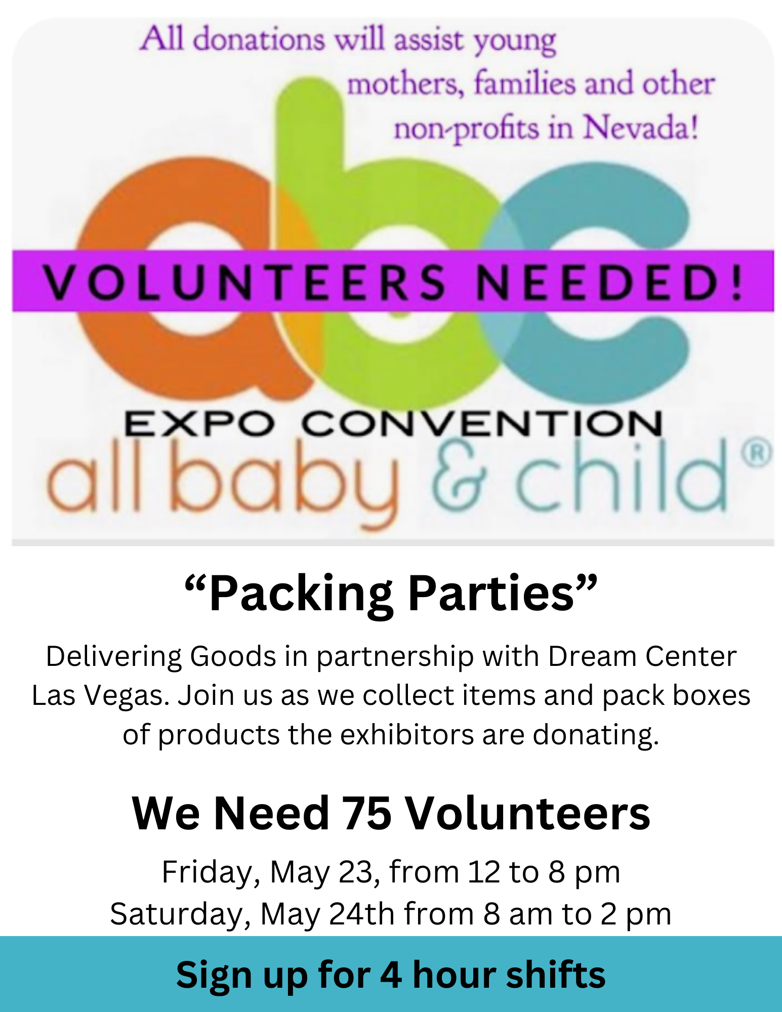 Volunteers Needed for Baby and Kid Expo