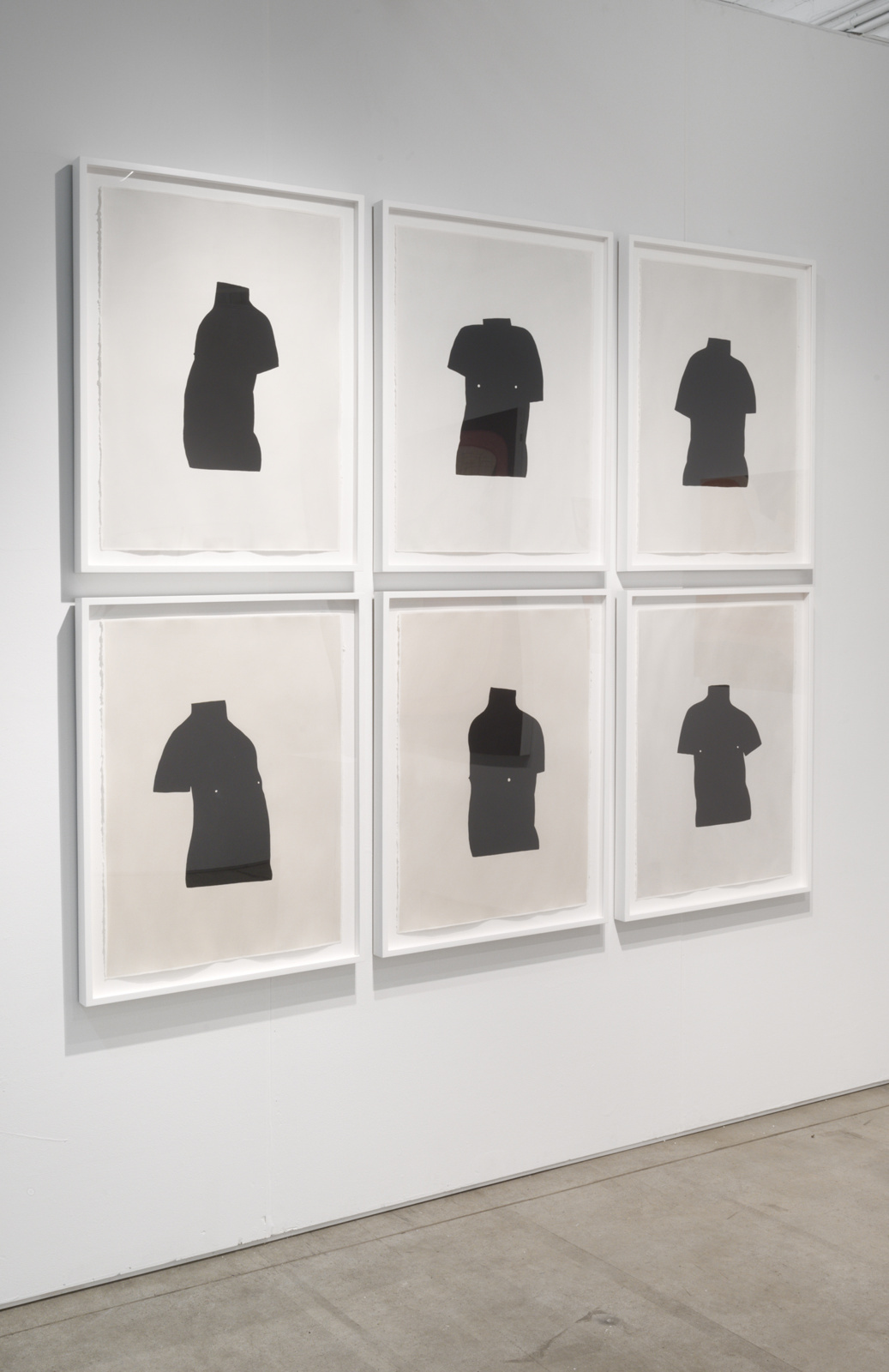   Standing Torsos  Installation view  NADA NY 2018 ink and gouache on paper 30.25 x 22.5 in (each) Google Ventures Collection 