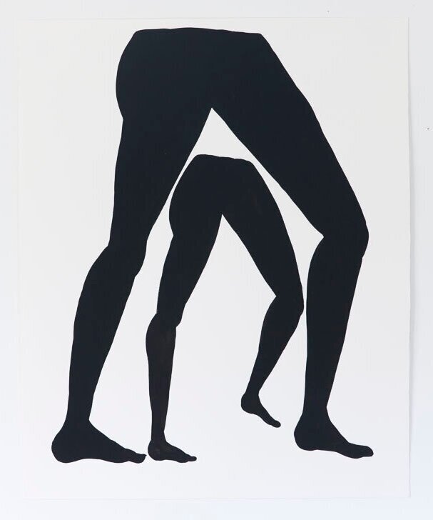   Double Legs II   2015  gouache on paper  22.5 x 18 in  Private Collection 