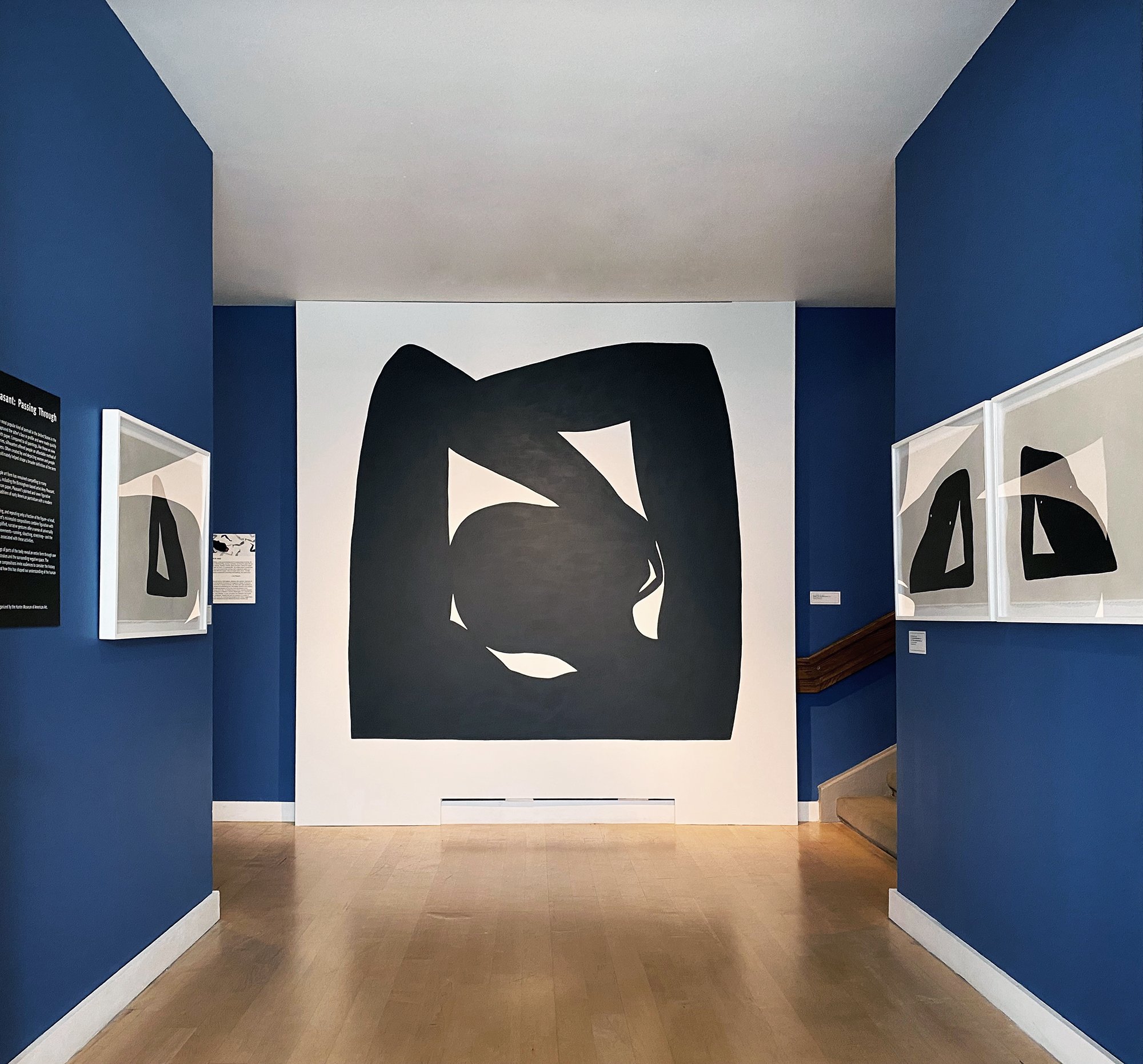  Installation view of  Folding , 2022 paint on walls, 119 x 111 inches Hunter Museum of American Art 