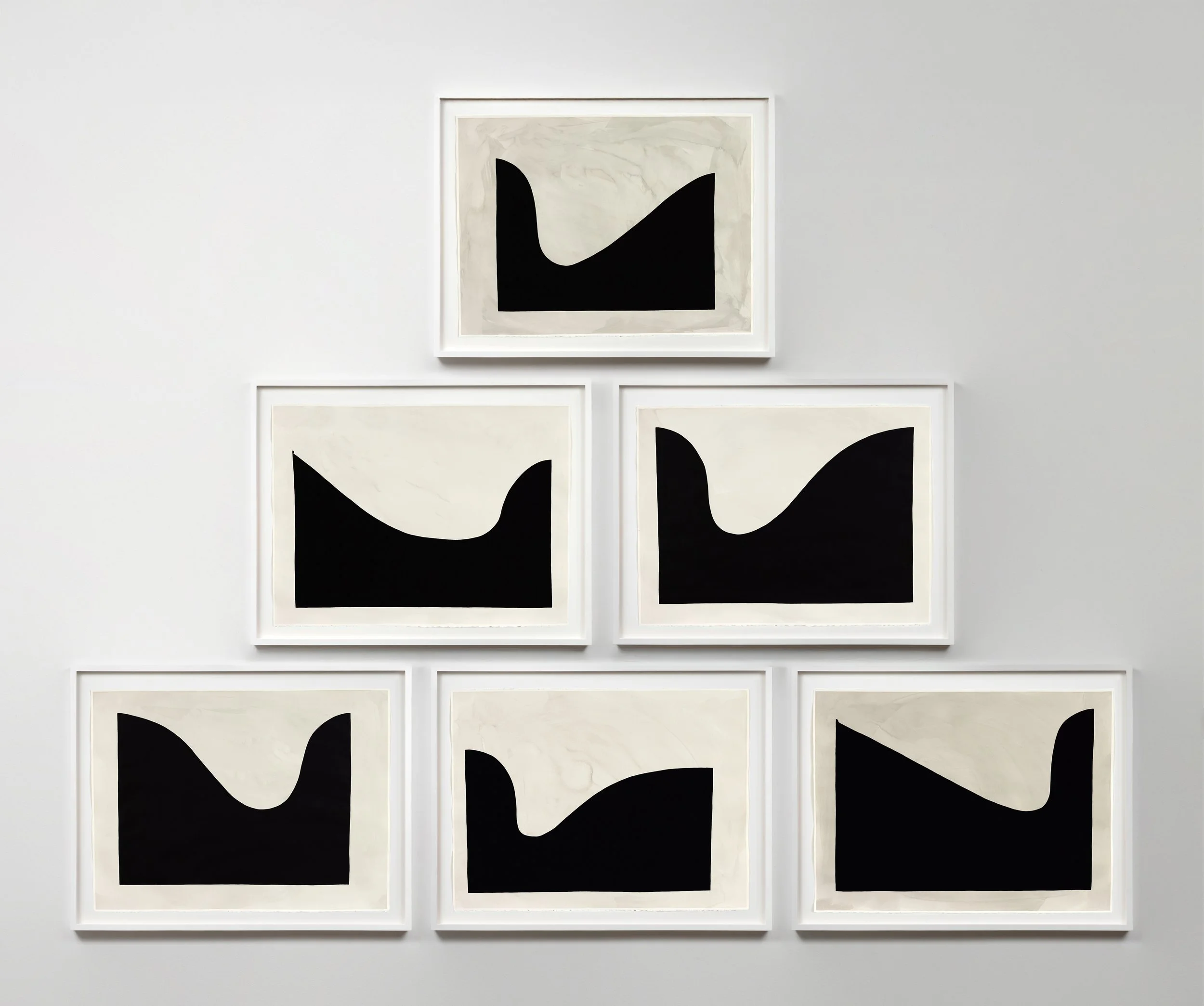 Neck (Pyramid 1-6) , 2025 ink and gouache on paper 108 × 84 inches (Individual works 22.5 × 30 inches)