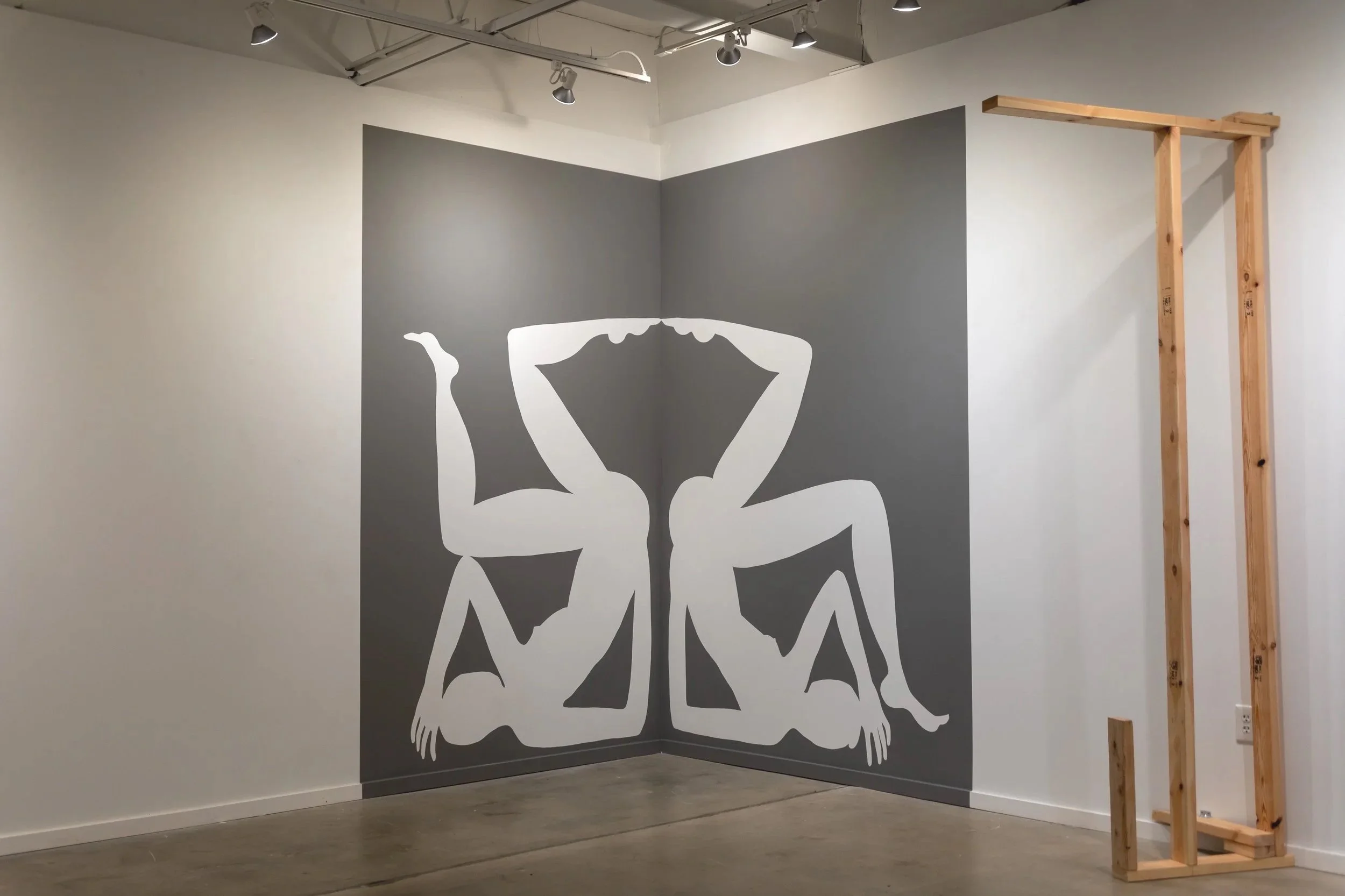   Lift (for DK) , 2026 latex paint on gallery walls 113.5 × 134.5 inches Sandler Hudson Gallery, Atlanta, GA Photo by Michael Shepherd 
