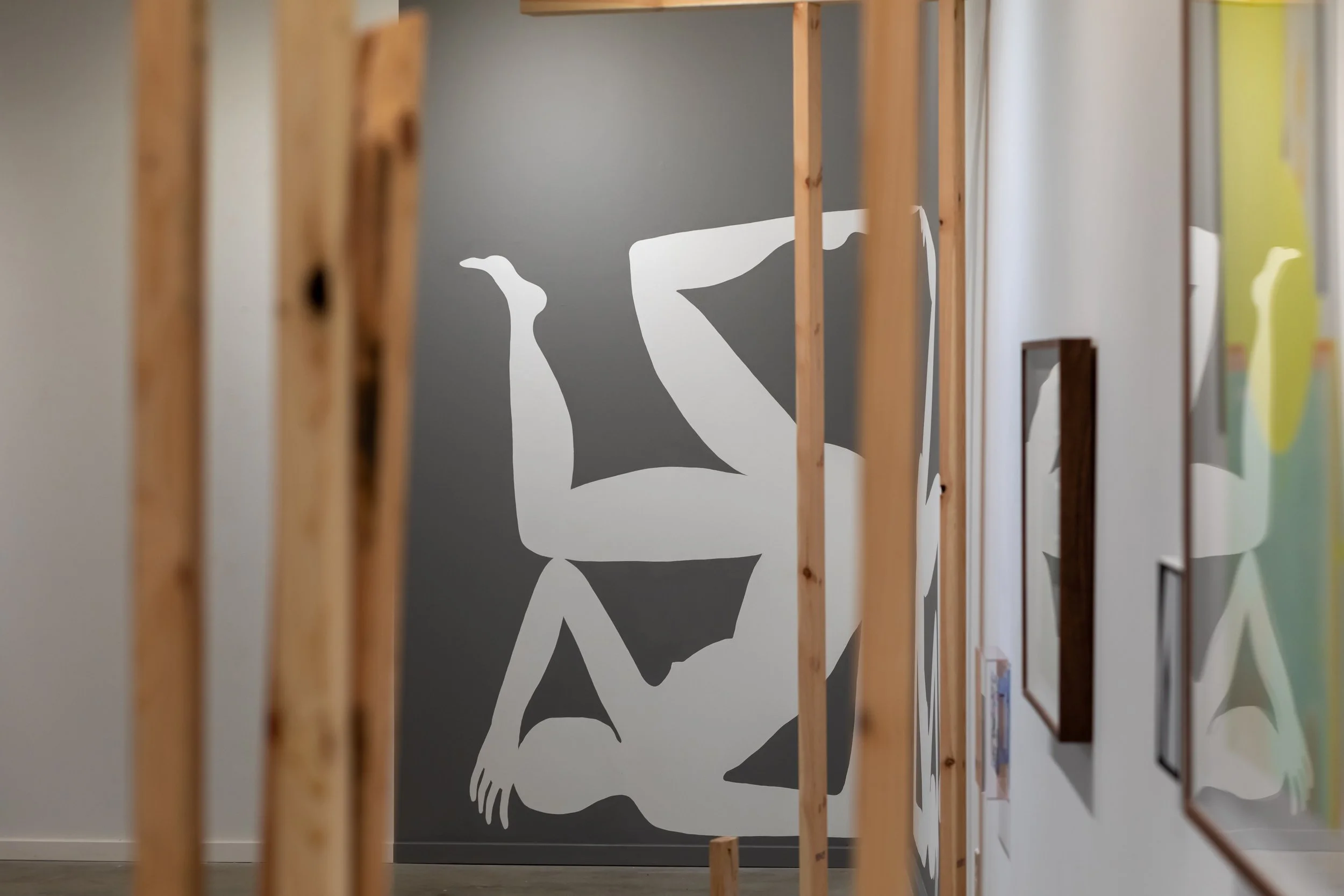   Lift (for DK) , 2026 latex paint on gallery walls 113.5 × 134.5 inches Sandler Hudson Gallery, Atlanta, GA Photo by Michael Shepherd 