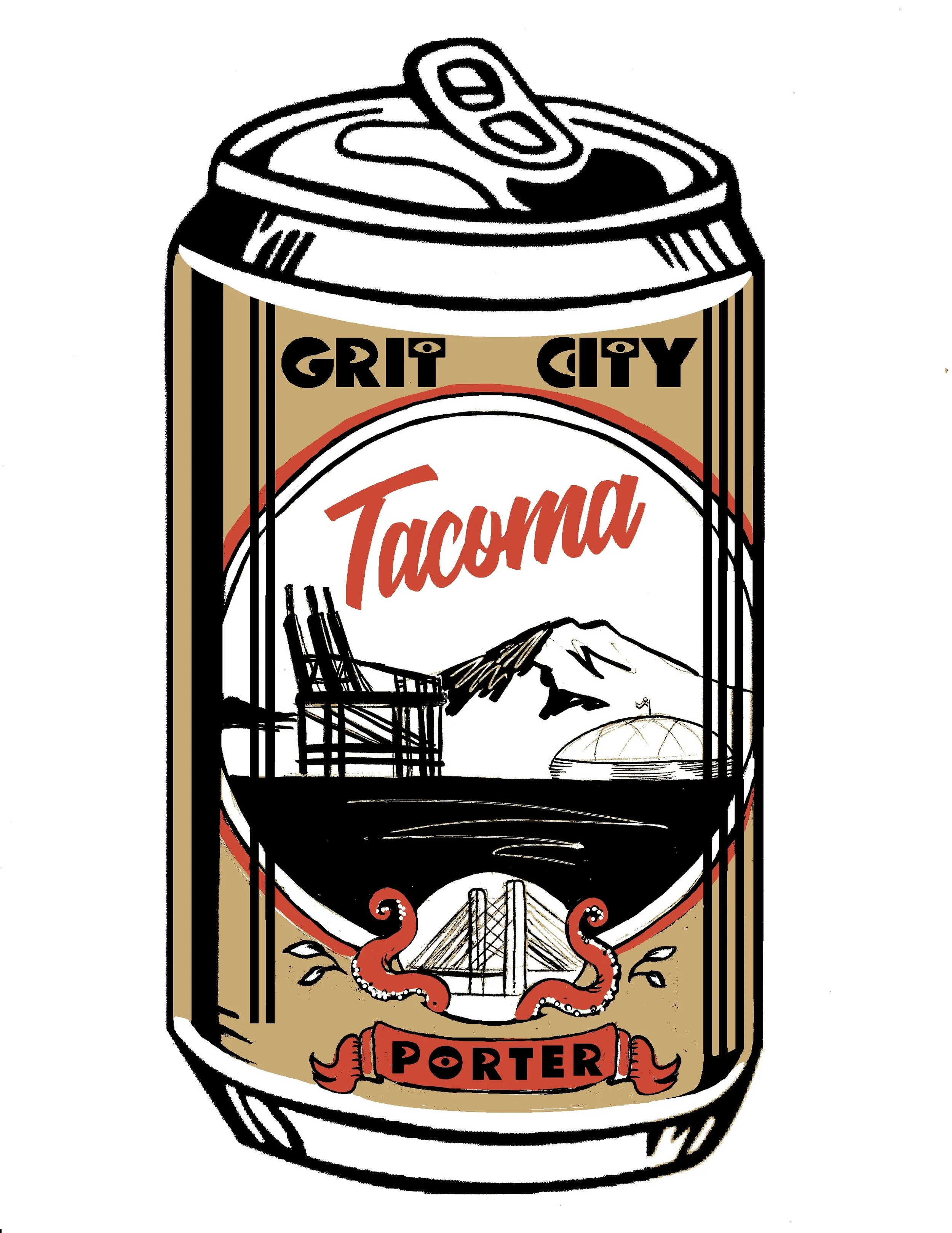 Tacoma Porter Beer Can Sticker