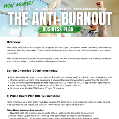The Anti-Burnout Business Plan
