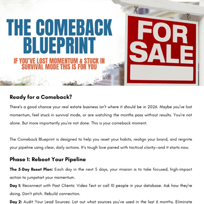 The Comeback Blueprint
