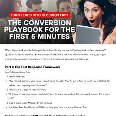 The Conversion Playbook for the First 5 Minutes