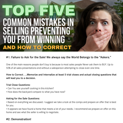 TOP 5 Common Mistakes in Selling