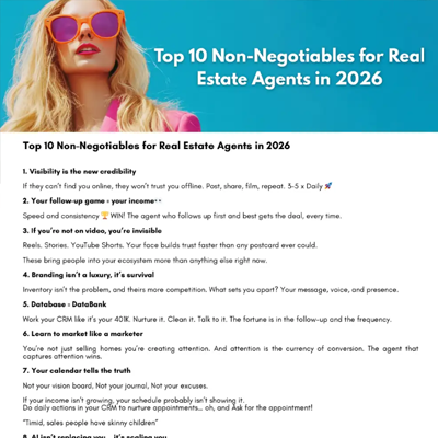 Top 10 Non-Negotiables for Real Estate Agents in 2026
