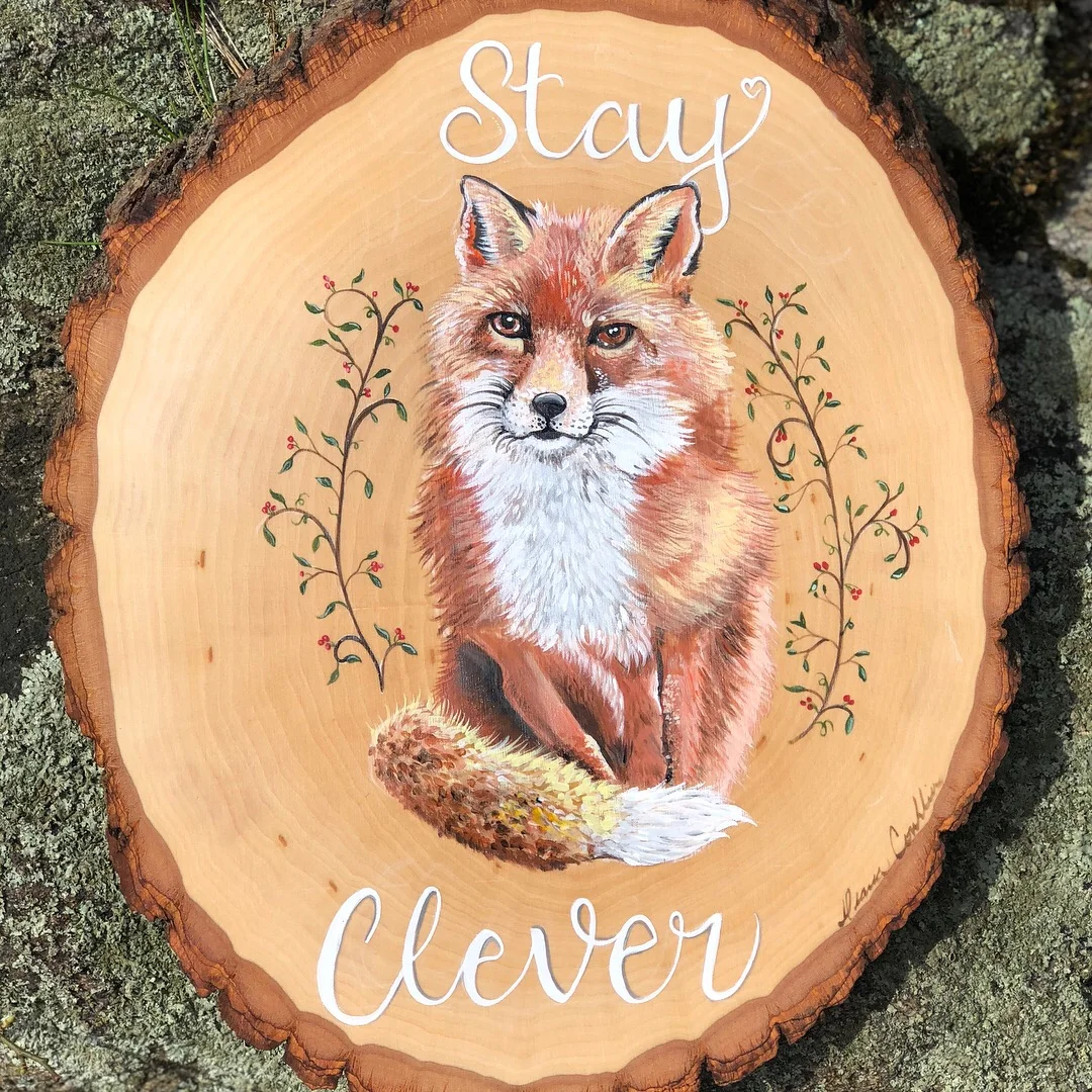 Woodland fox painting 
