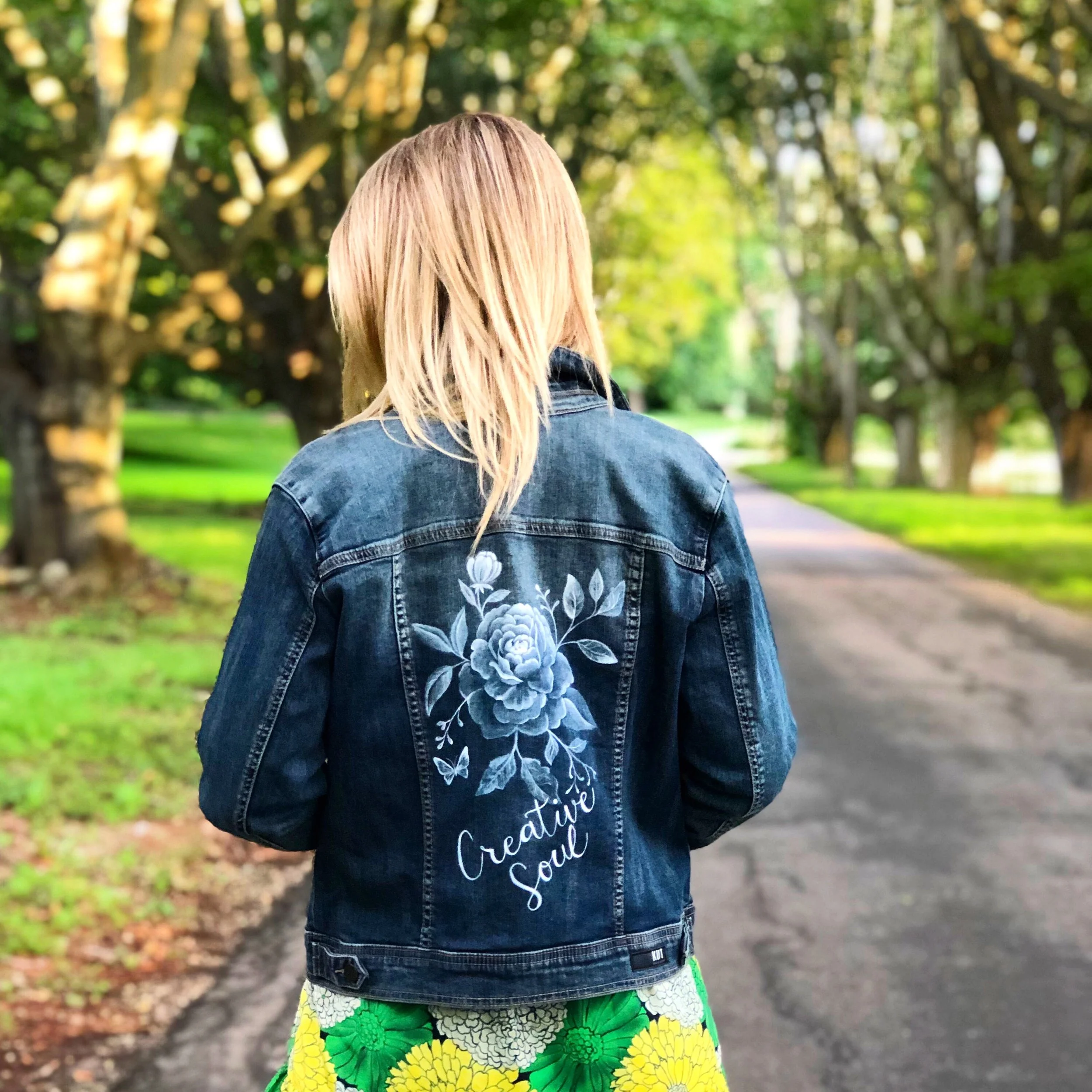 Hand painted denim