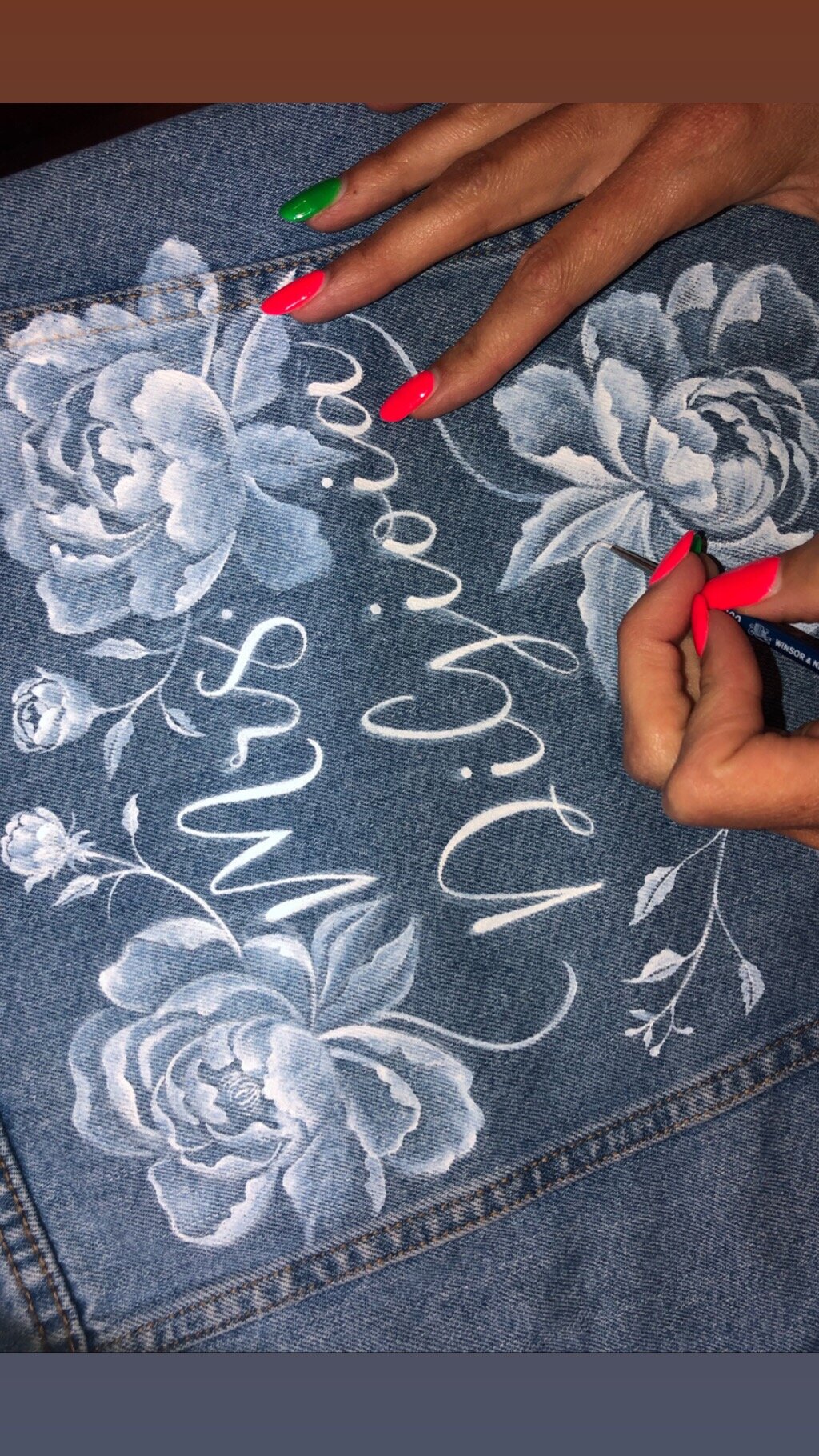  Customized denim jacket for a special girls wedding day  