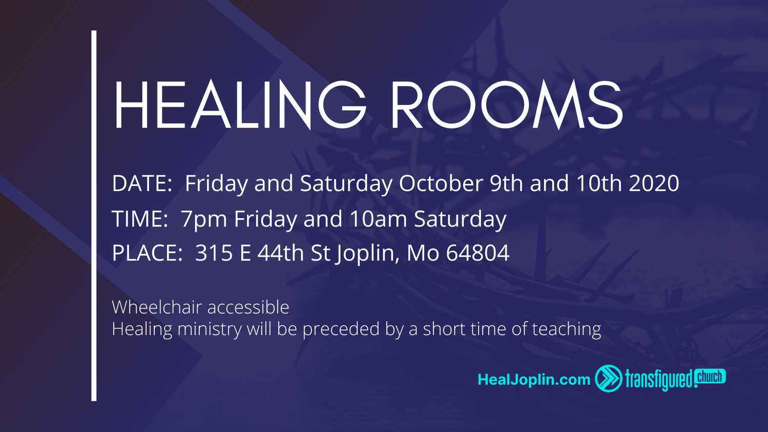 Healing Rooms Saturday October 10th 2020
