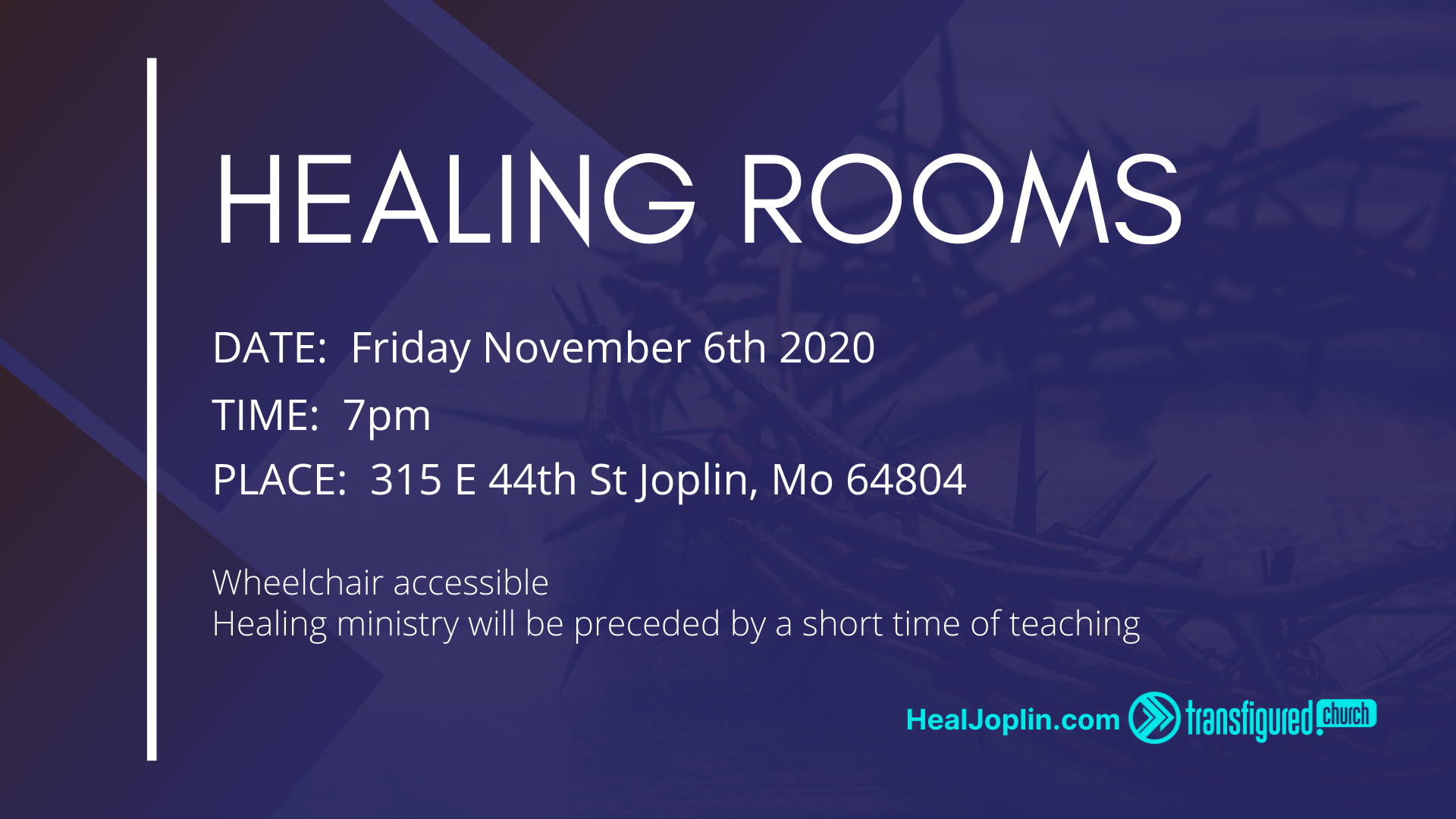 Healing Rooms Friday November 6th 2020