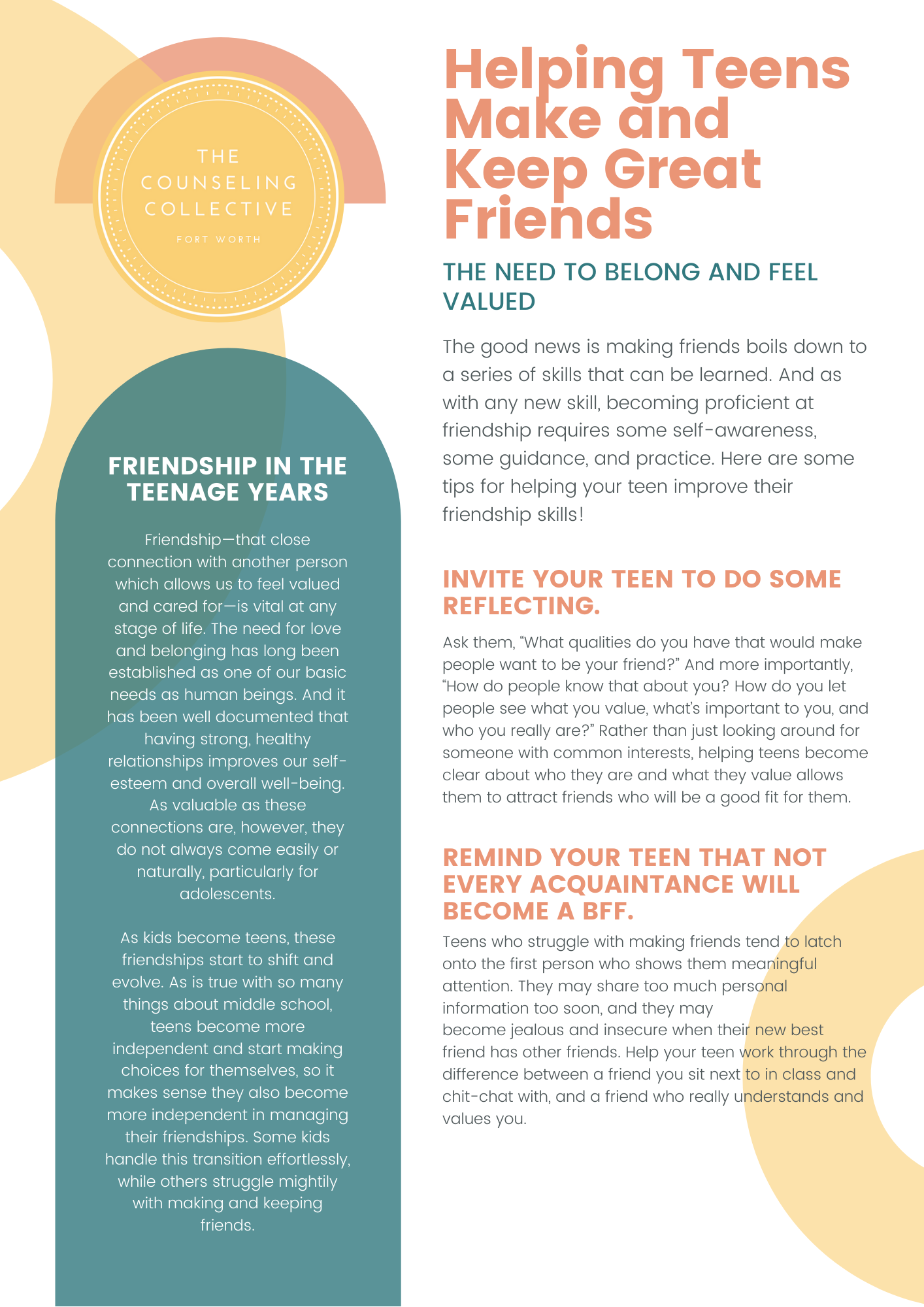 Helping Teens Make and Keep Great Friendships