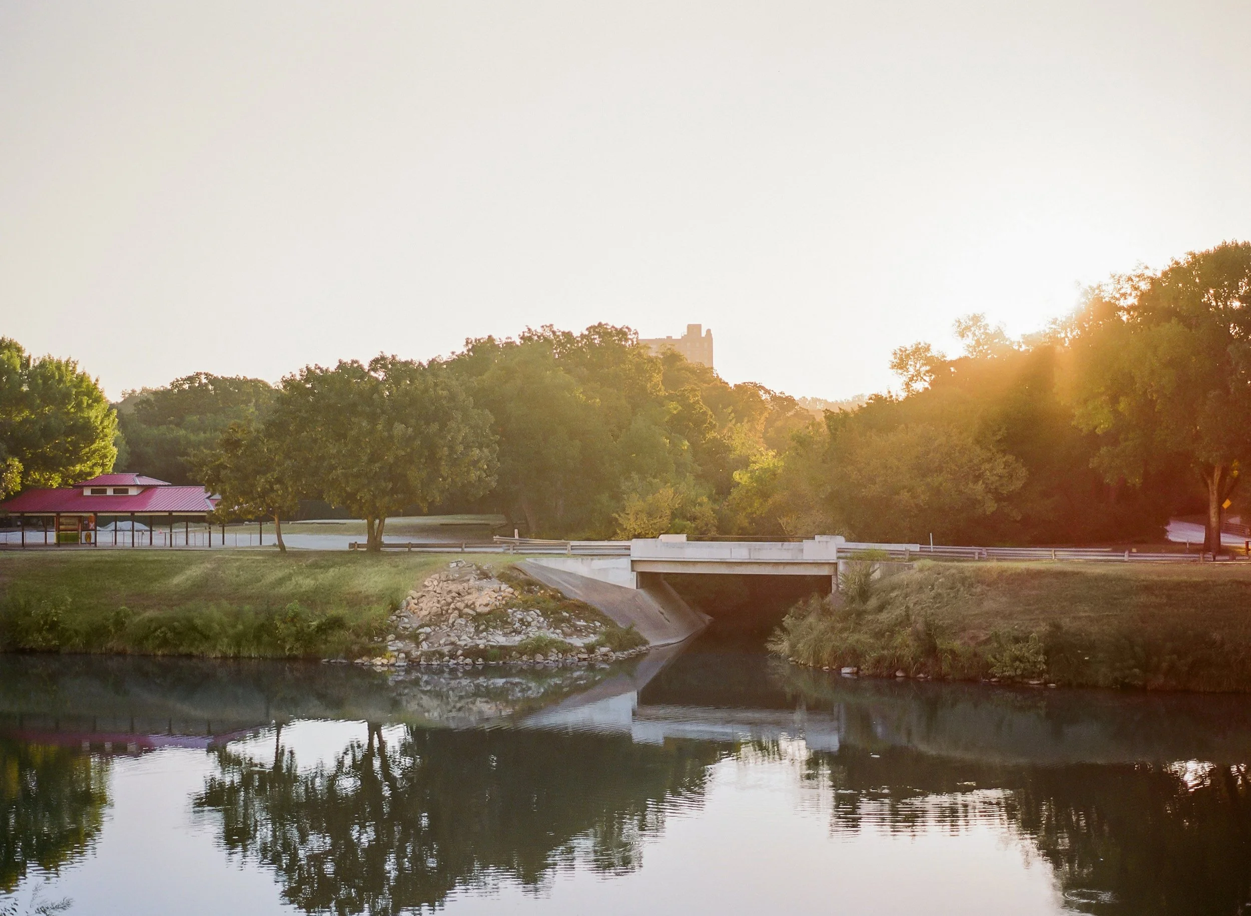 View of Trinity River and trees from therapy office in Fort Worth Texas