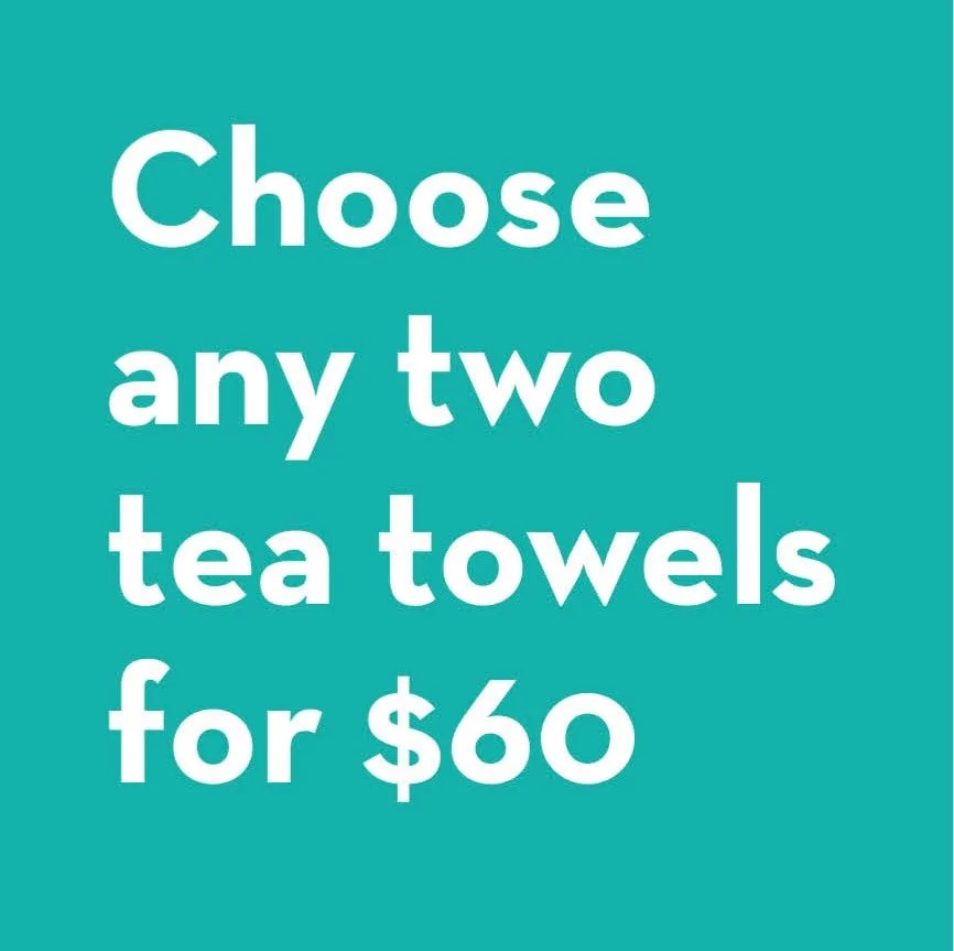 Two art tea towels for $60