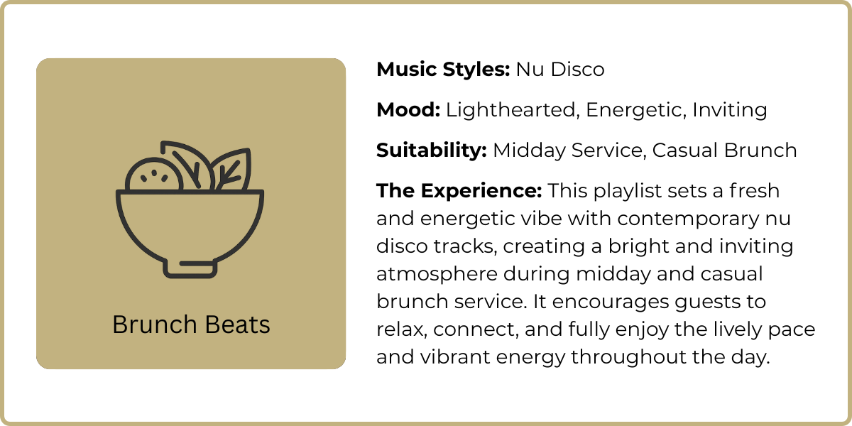 Brunch Beats playlist by Passion Music — a vibrant Nu Disco mix crafted for brunch venues and daytime service, bringing a lighthearted and energetic vibe that enhances guest connection and ambience.