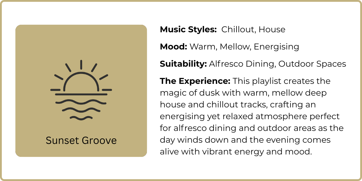 Sunset Groove playlist by Passion Music — a warm and mellow deep house and chillout mix designed for alfresco dining and outdoor spaces, capturing the vibrant energy of dusk.