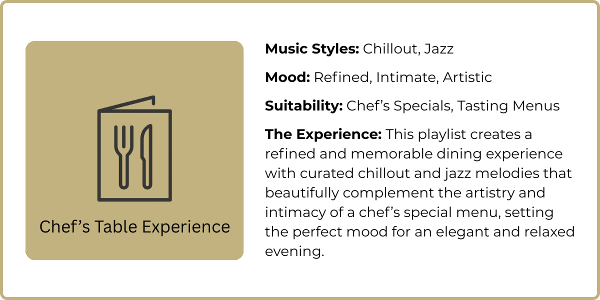 Chef’s Table Experience playlist by Passion Music — a refined chillout and jazz curation designed for fine dining, pairing elegant melodies with the artistry and intimacy of a chef’s special menu.