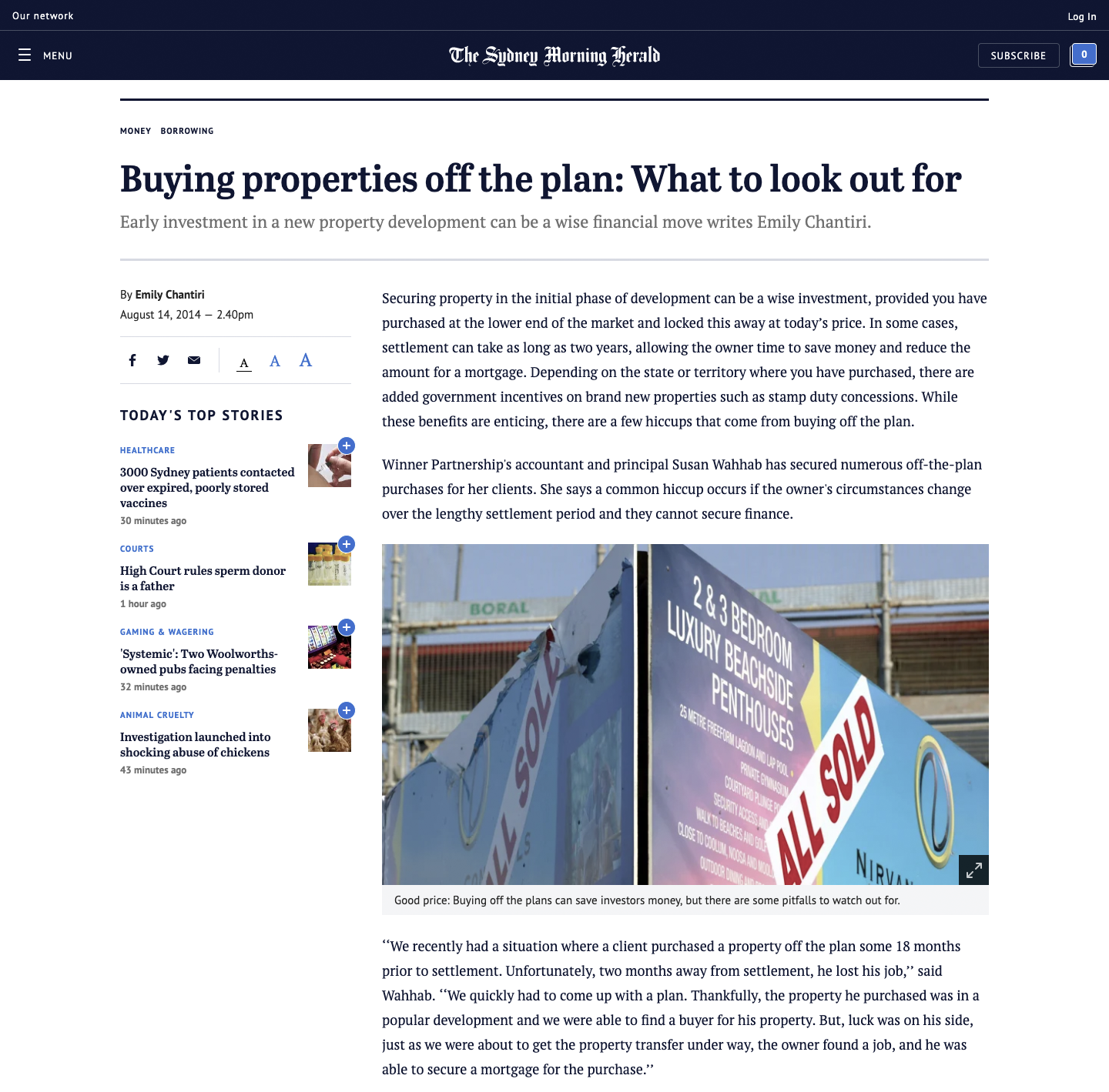 Buying properties off the plan: What to look out for