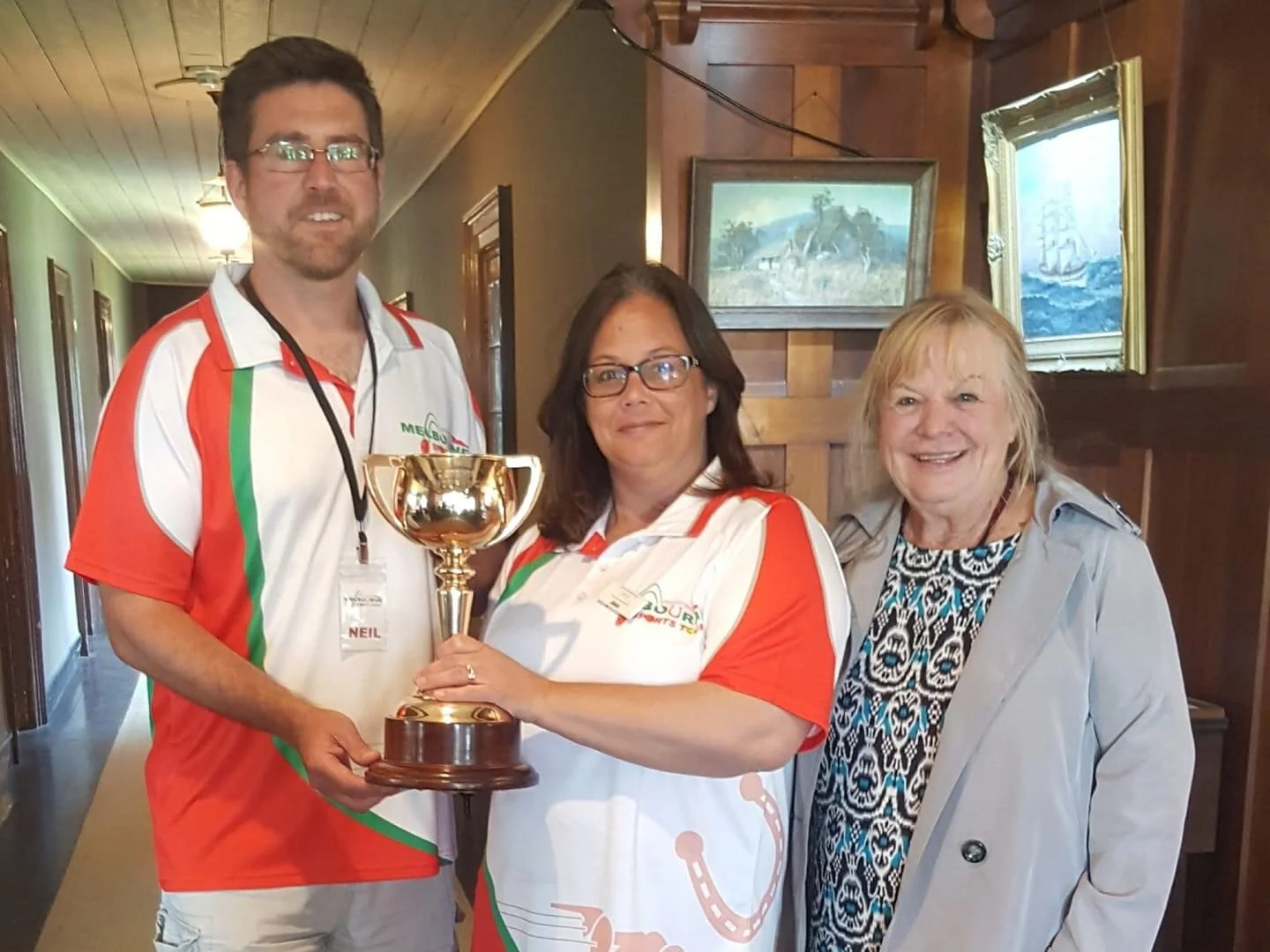 Our busiest day taking groups to    Living Legends    is the Wednesday after Melbourne Cup Day. In 2019, two of lucky Tour Hosts were there when Wendy Green showed up to visit Rogan Josh with the trophy. Ever the gracious winner, Wendy posed for many photos during the course of her visit.