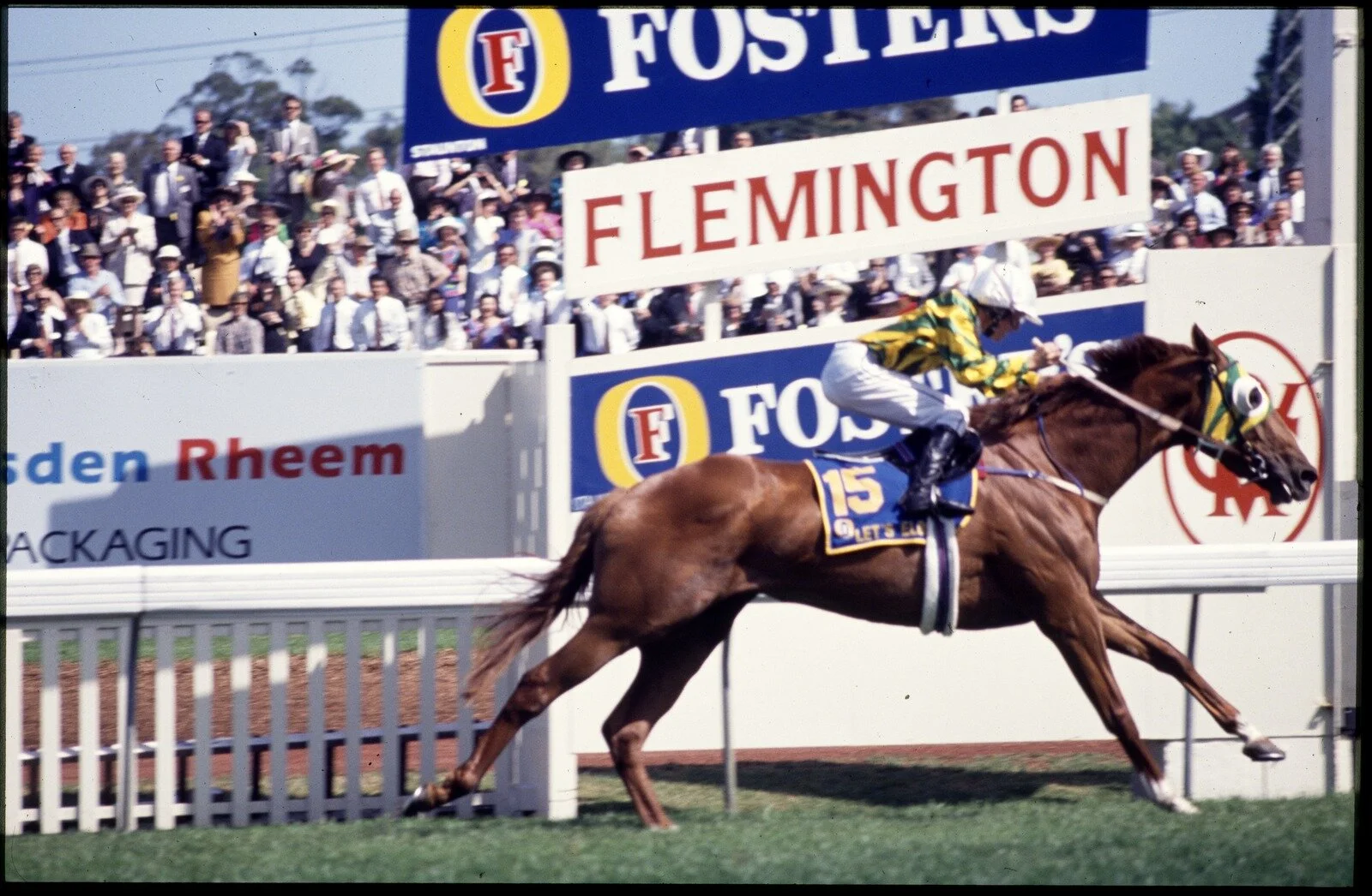Ellis, R. (1991). Let's Elope Wins the 1991 Melbourne Cup [picture] / Rennie Ellis., Rennie Ellis Collection. Spring Racing Carnival, Victoria$$QRennie Ellis Collection. Spring Racing Carnival, Victoria. Source: State Library of Victoria.