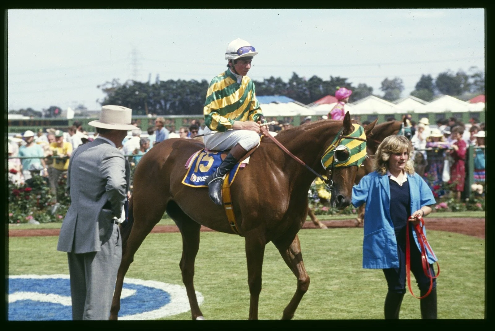 Ellis, R. (1991). [Let's Elope and Jockey Steven King] [picture] / Rennie Ellis., Rennie Ellis Collection. Spring Racing Carnival, Victoria$$QRennie Ellis Collection. Spring Racing Carnival, Victoria. Source: State Library of Victoria.