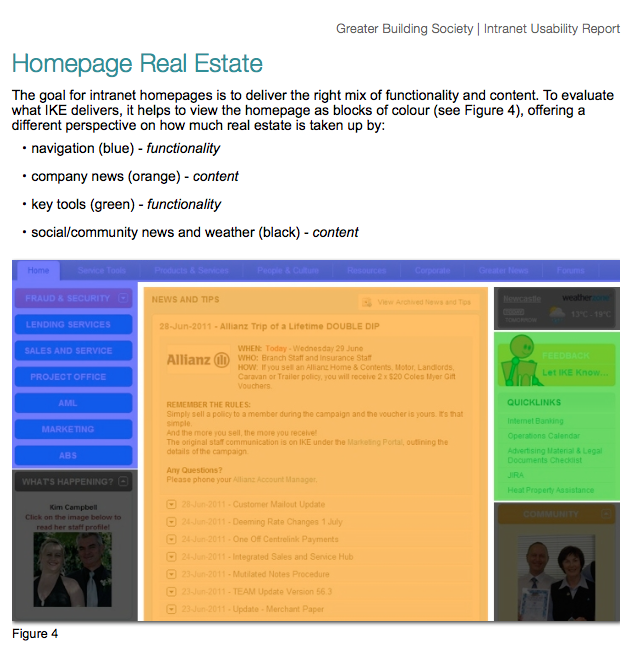 Content from the Usability Report