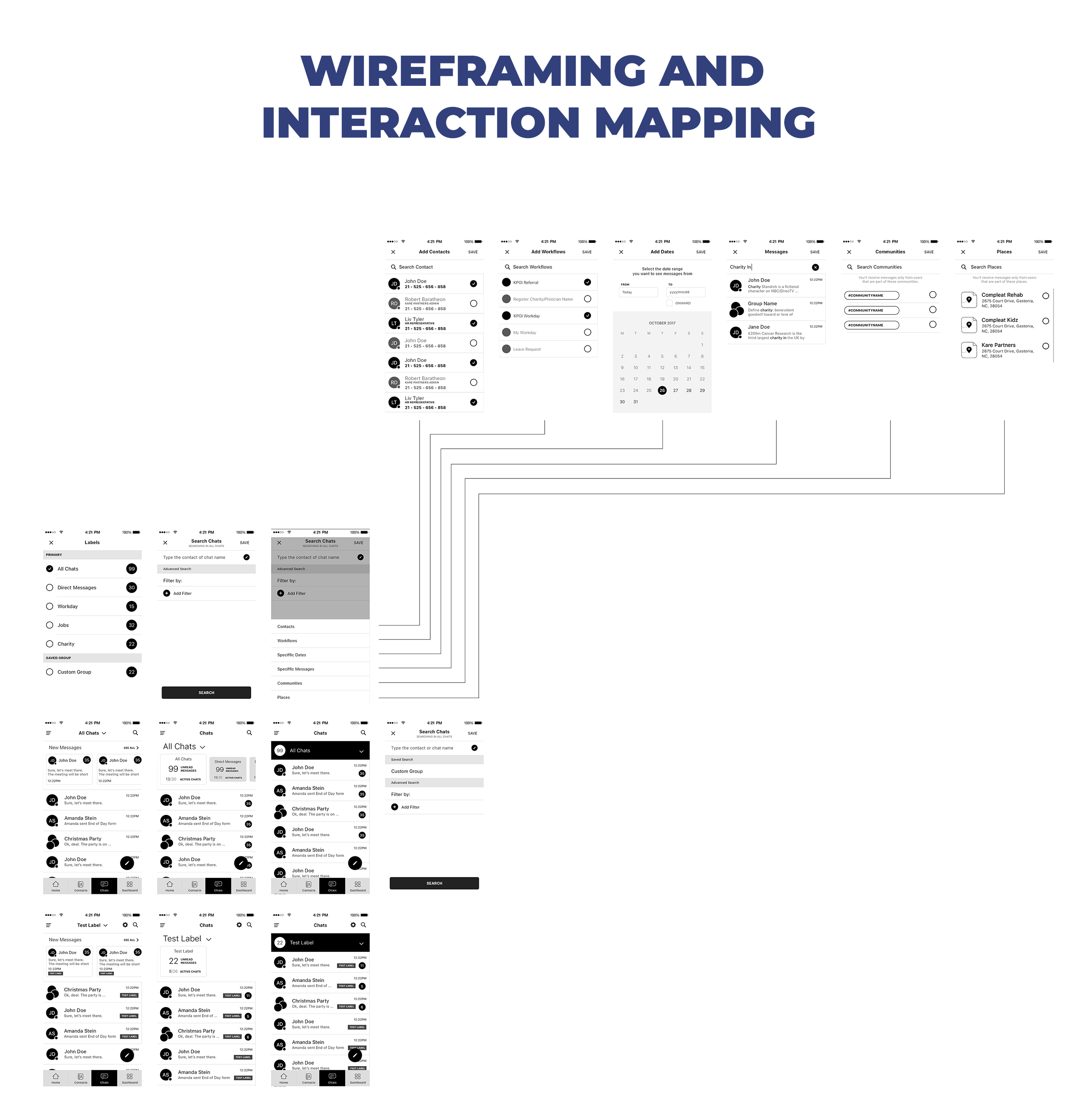 Kure Mobile App - Wireframing and Interraction Mapping