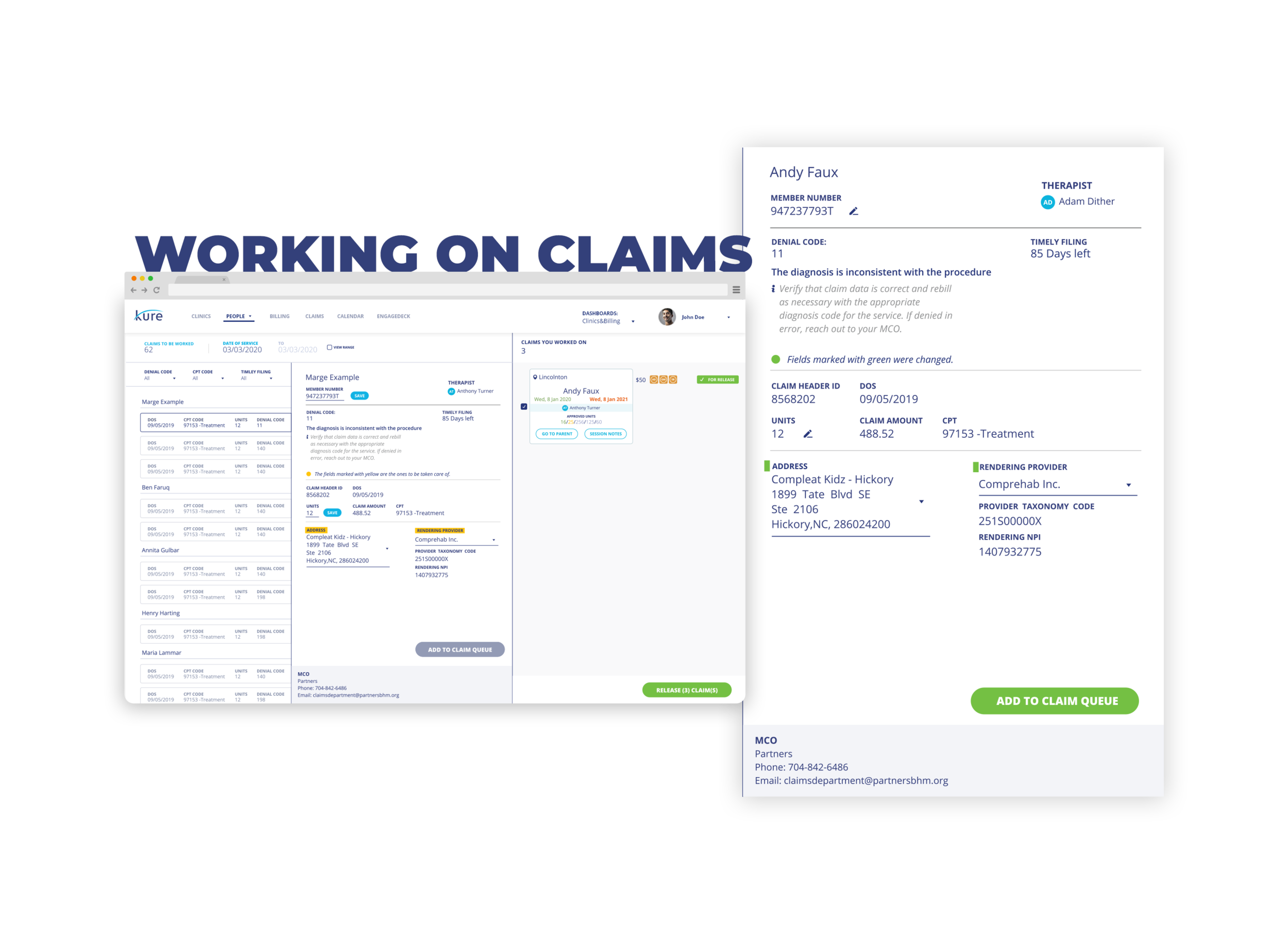 Kure - Web App - Working On Claims