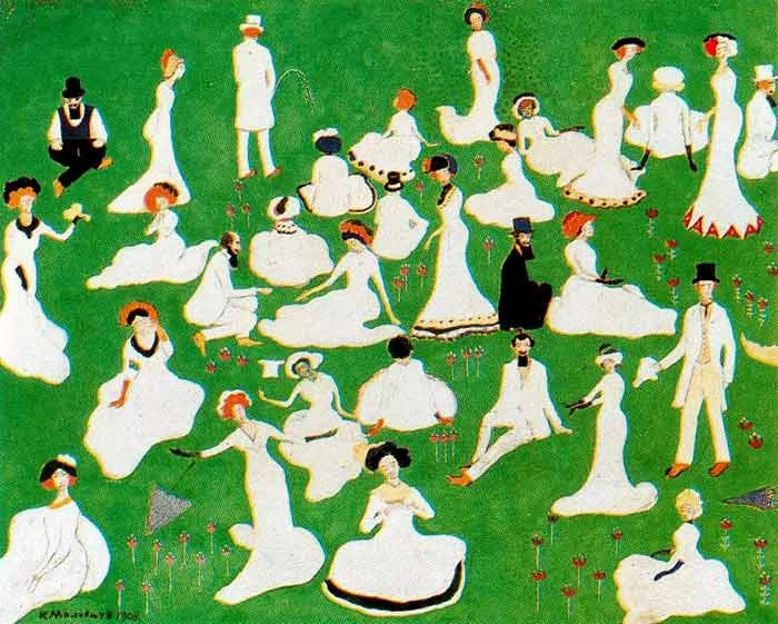 «Відпочинок. Суспільство в циліндрах» 1908