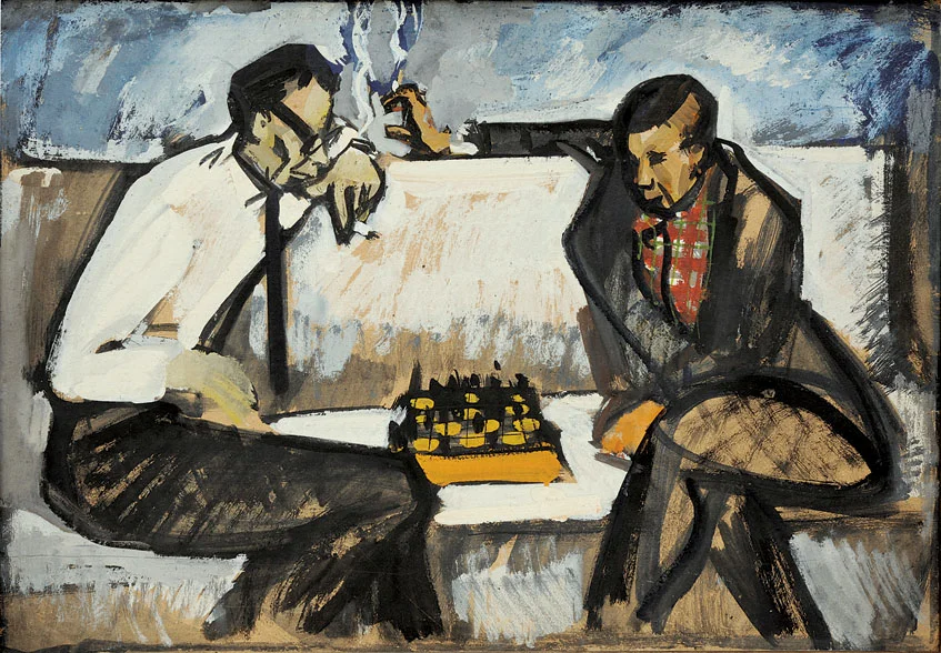 Михайло Вайнштейн. Шахісти. 1965 р. Stedley Art Foundation, Київ