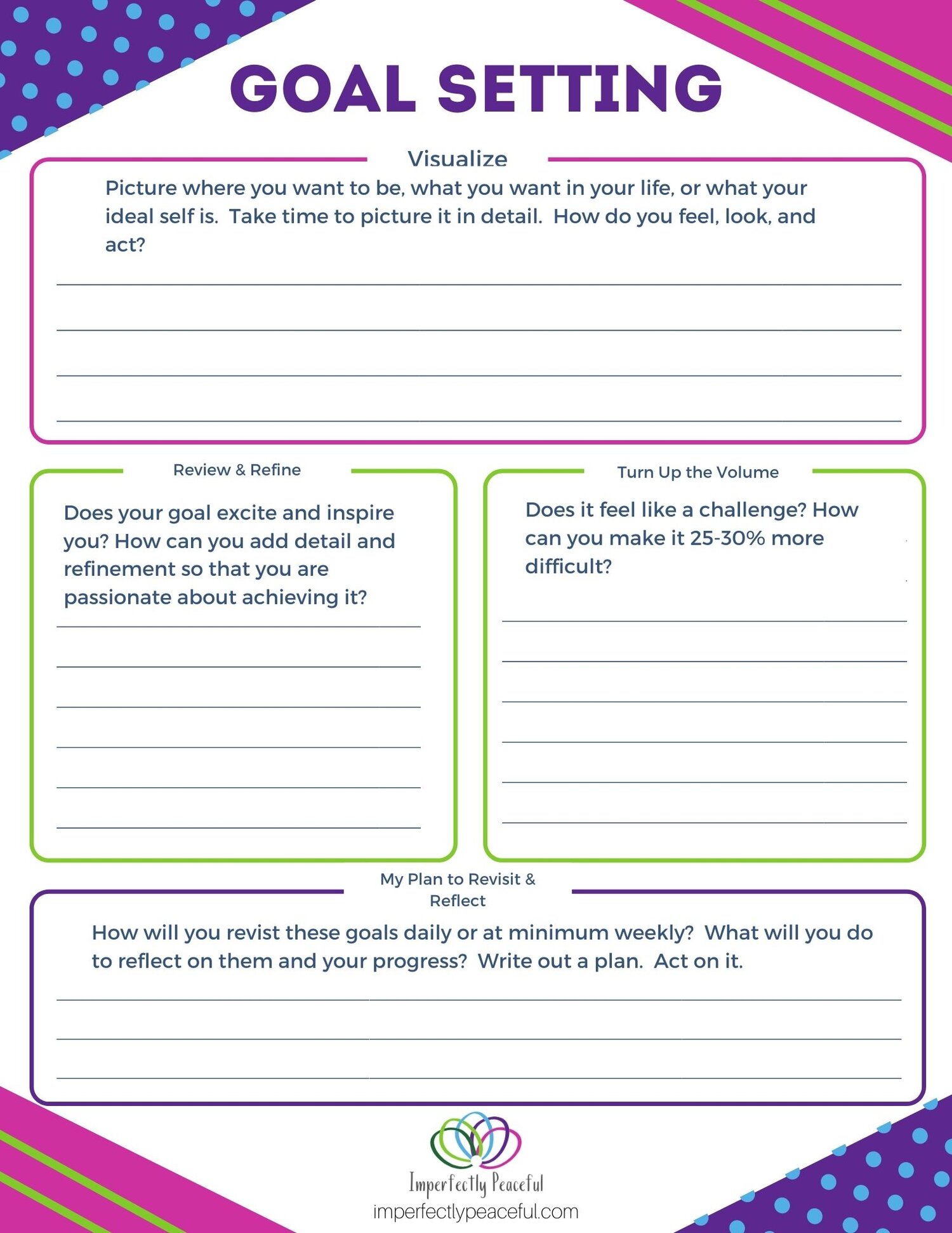 Goal setting worksheets for adults