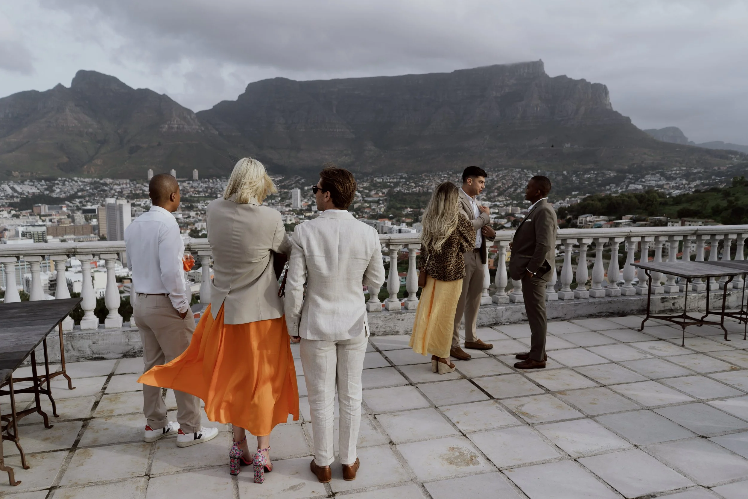 Wedding in front of Table Mountain at Dorp Hotel