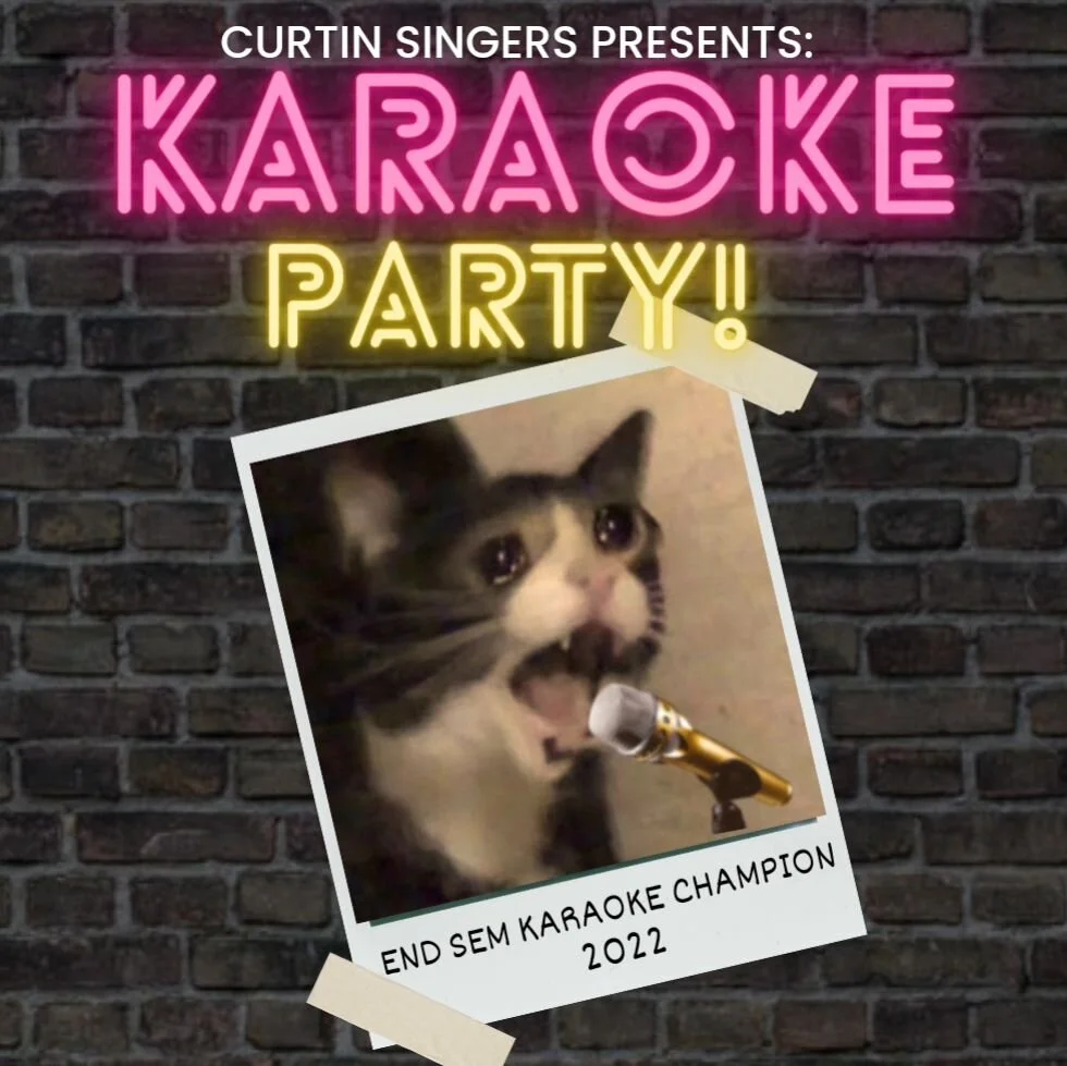 End sems study got you down?
Scream out those feelings with Karaoke!!🎤✨
Drag your friends to Tim Winton Lecture Theatre on 23 May at 6 pm to belt out some tunes.
$5 for members, $10 for non-members, pizza included🍕
