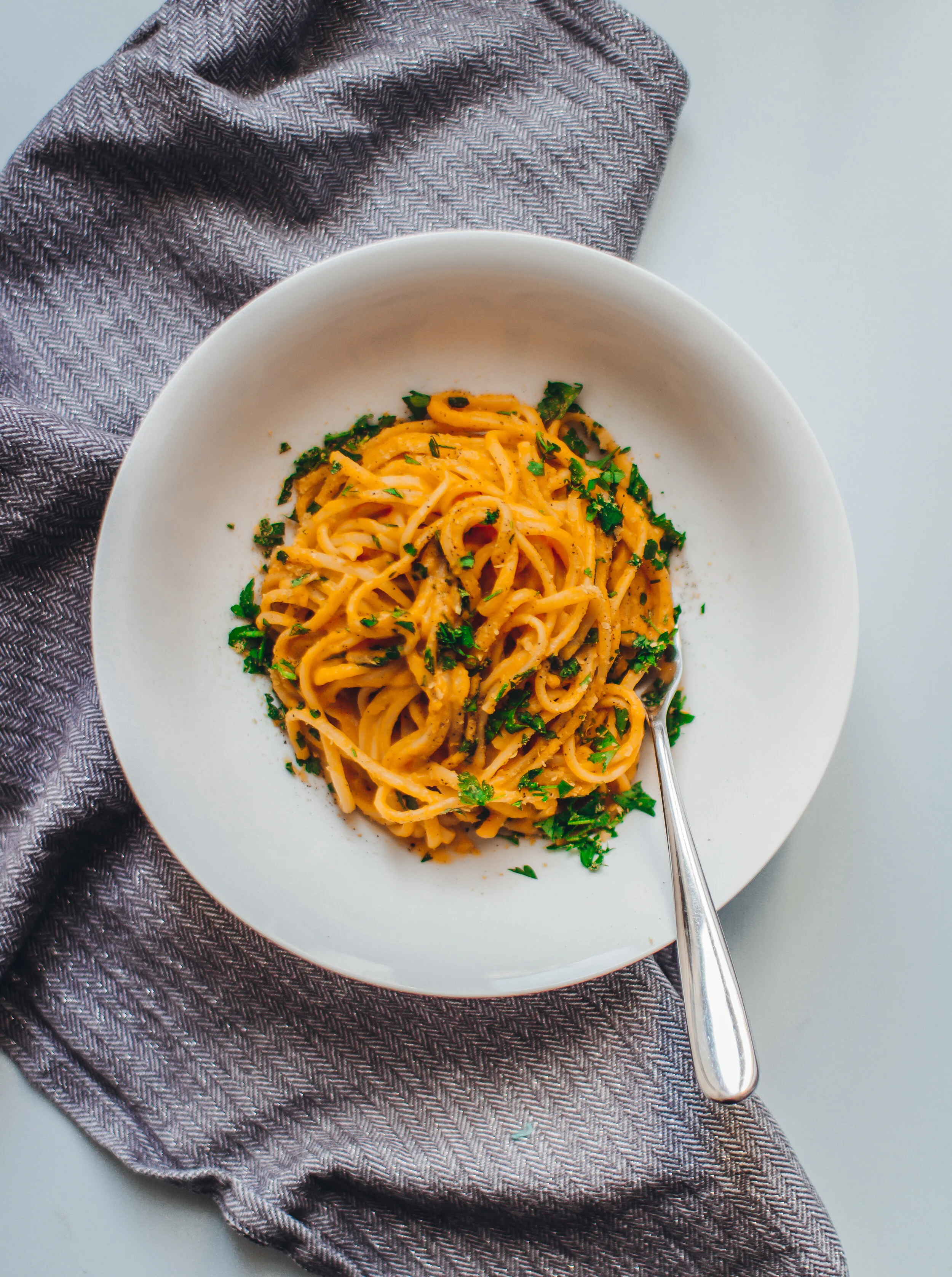 Creamy vegan butternut squash pasta