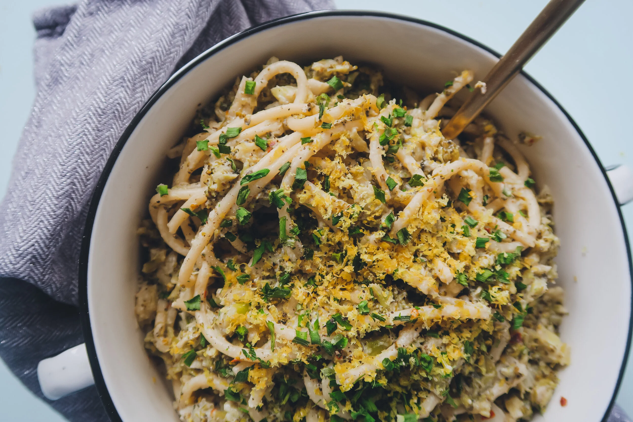 Creamy Broccoli, Garlic and Lemon Pasta