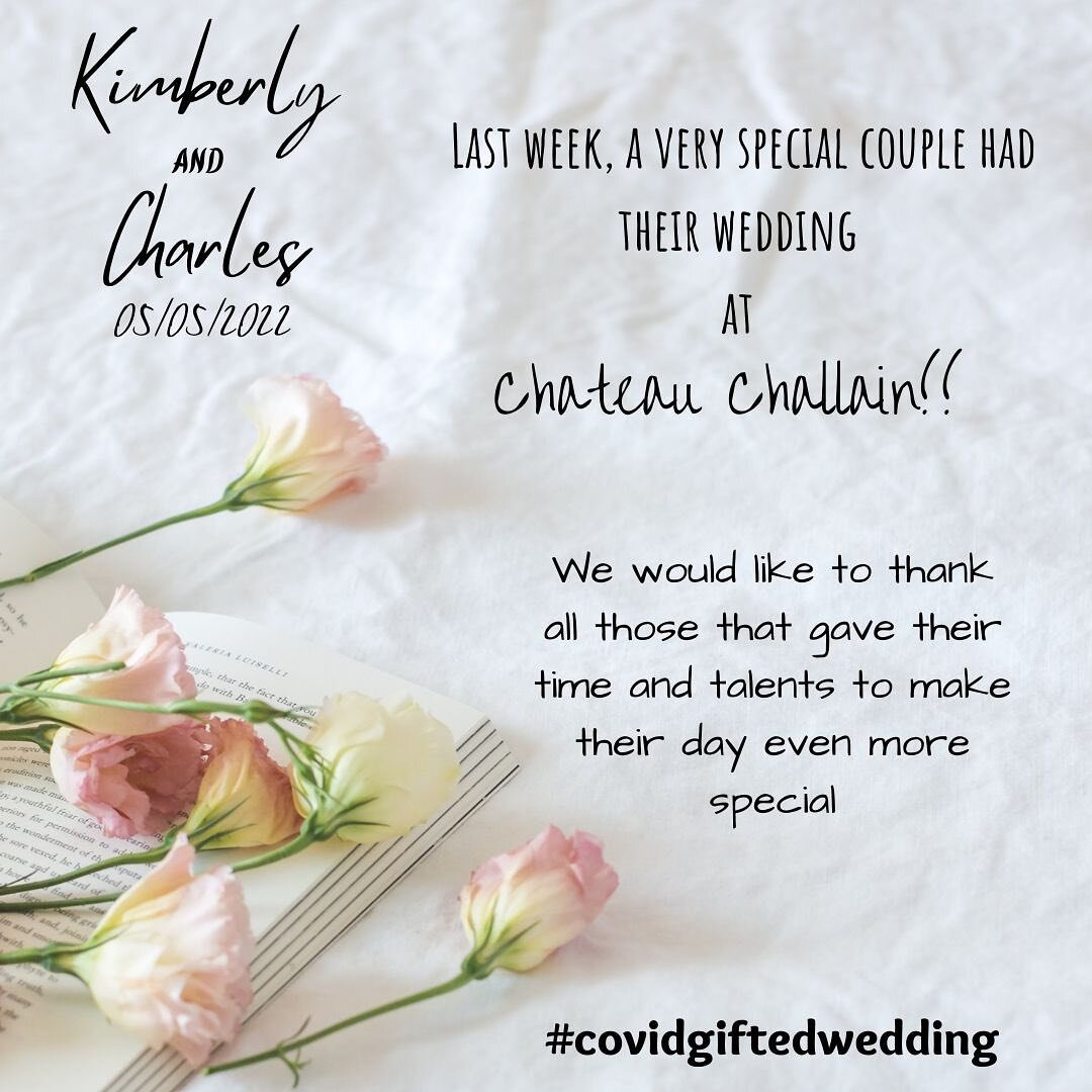 Last week, a very special couple had their wedding at @chateauchallain 

Kimberly and Charles were nominated by their friends, families and neighbors to win the #covidgiftedwedding give away that we ran along with Cynthia, way back in 2020! 
Their st