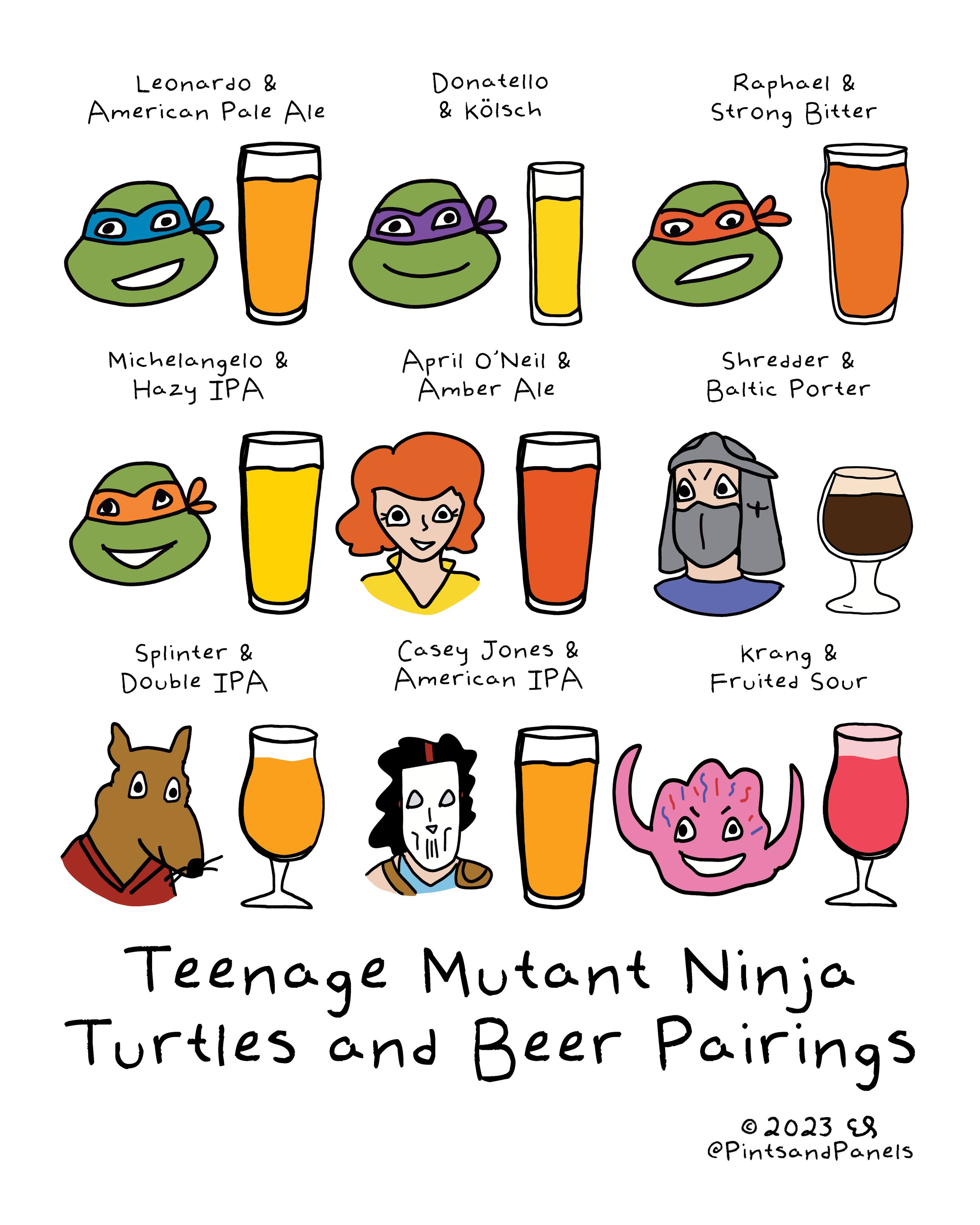 Teenage Mutant Ninja Turtles Characters and Beer Pairings — Pints and