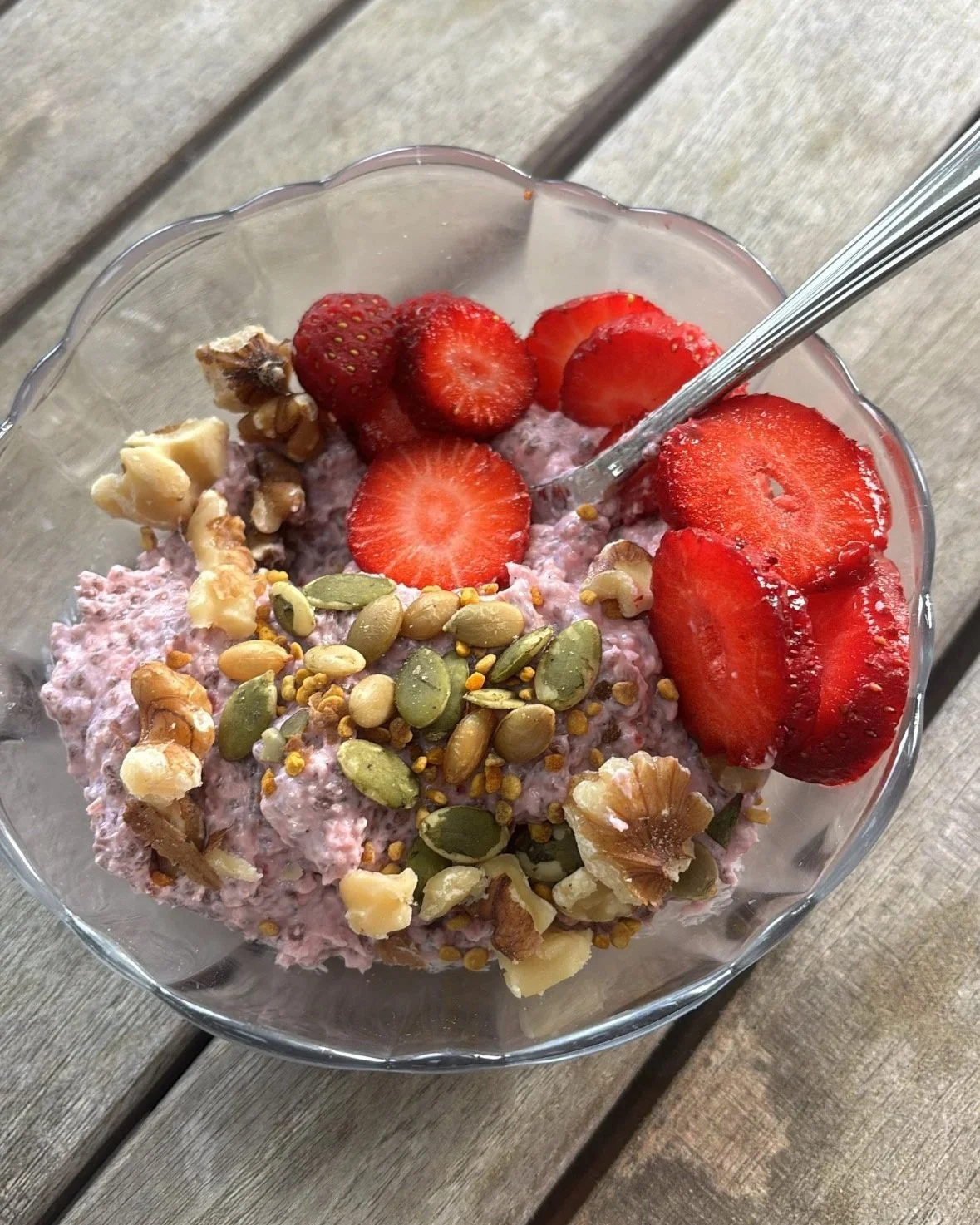 Strawberry chia yogurt bowl
